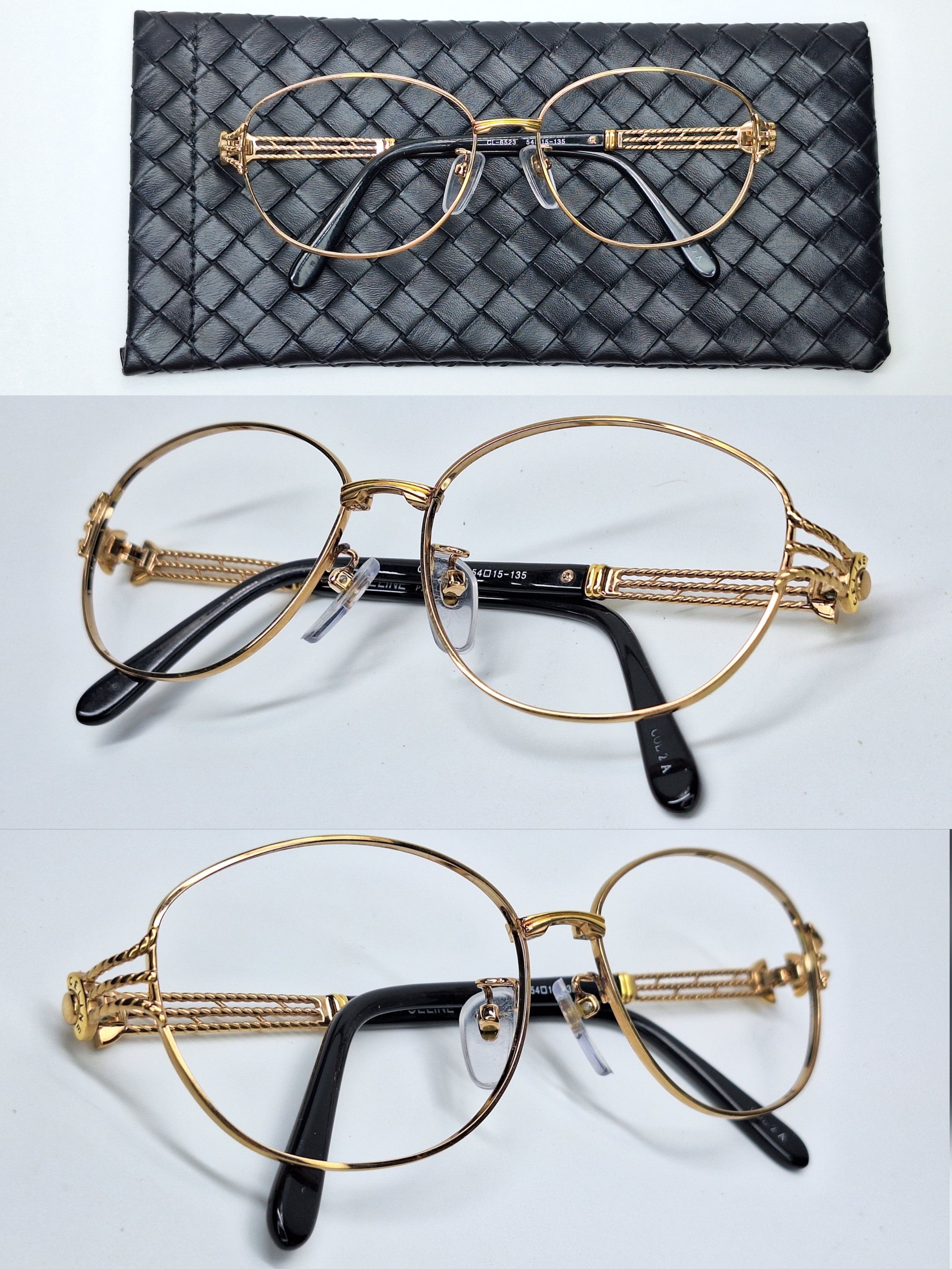 Celine CELINE PARIS CL-6523 Gold Luxury Vintage Eyeglasses Frame Size ONE SIZE - 5 Thumbnail