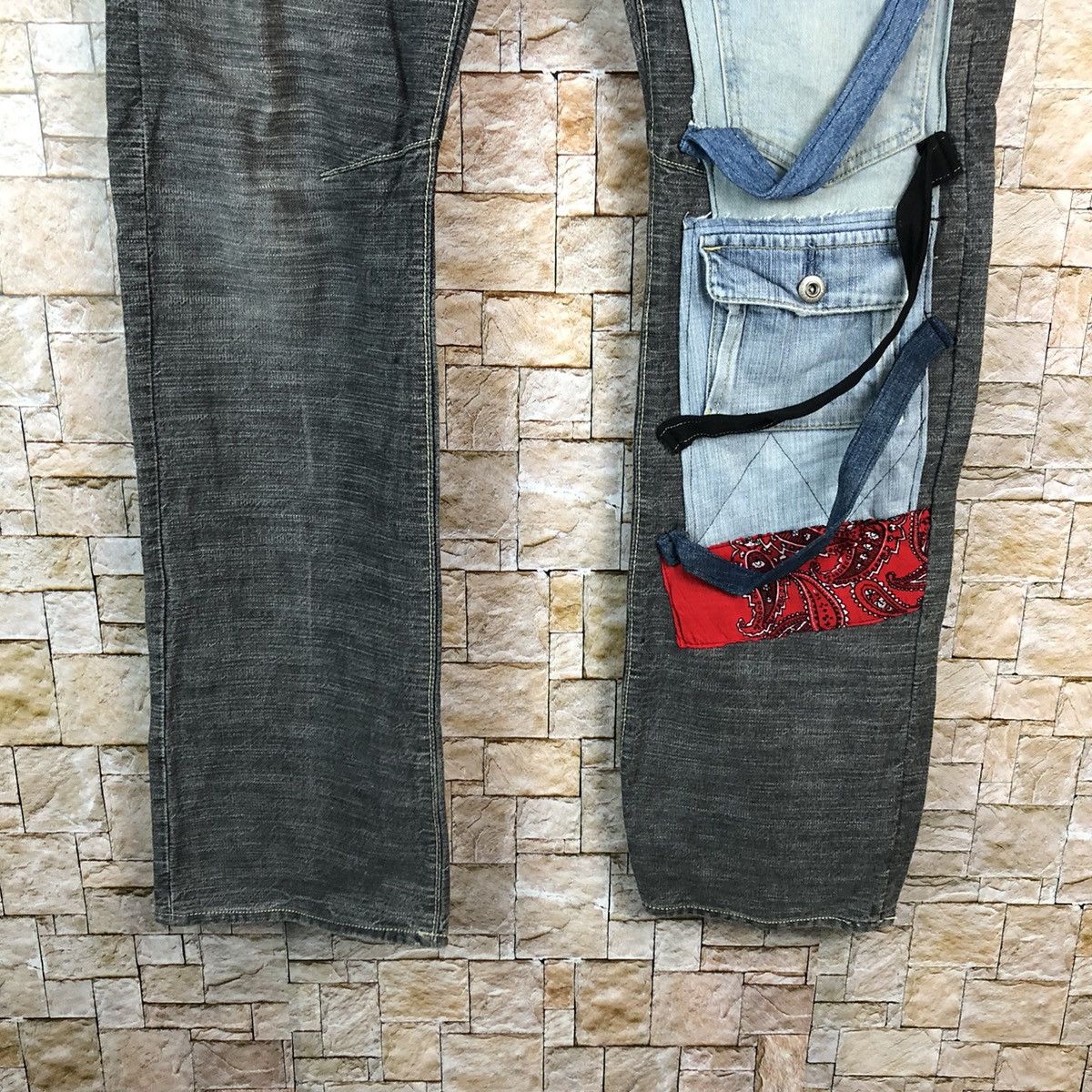 Japanese Brand D Bee Bell Custom Black multipocket Casual Pants #A977 Size US 33 - 7 Thumbnail