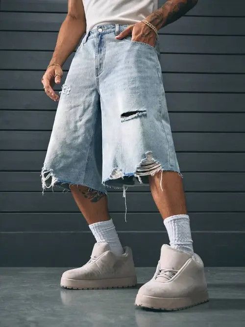 Japanese Brand × Vintage Y2K Vintage WASHED distressed jorts shorts Size US 35 - 1 Thumbnail