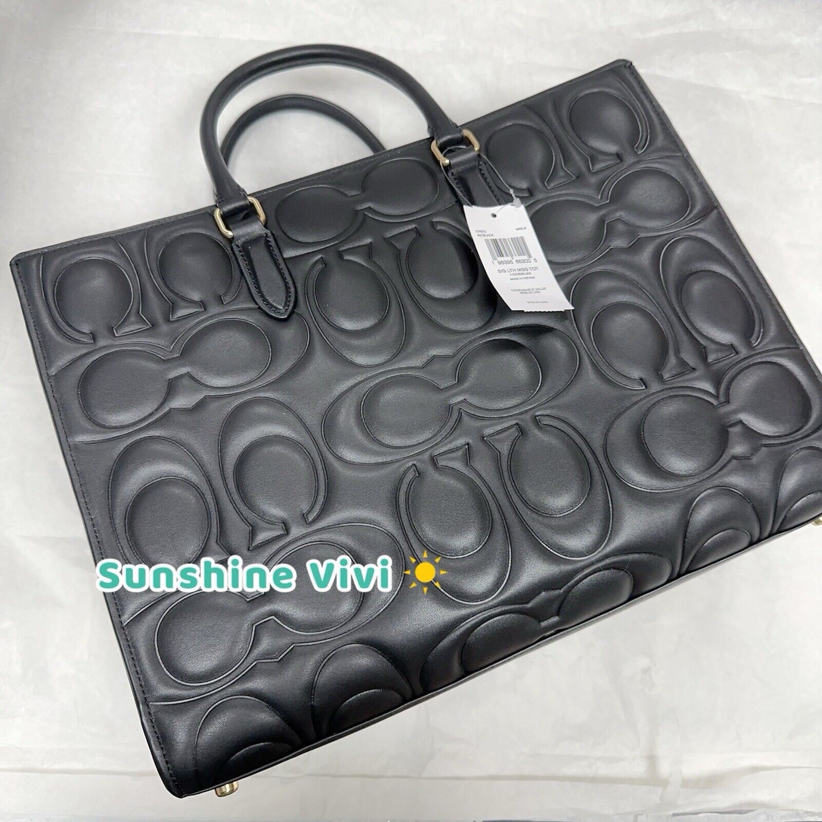 Coach NWT Limited Coach Large Maggie Tote BagLeather CY672 Black Size ONE SIZE - 6 Thumbnail