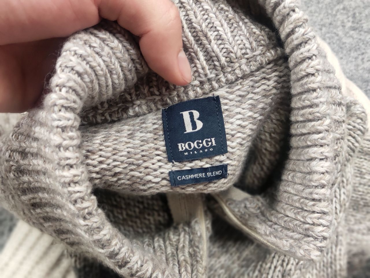 Boggi Boggi Milano Italy cashmere blend Full Zip Knit Beige Jumper Size US L / EU 52-54 / 3 - 15 Thumbnail