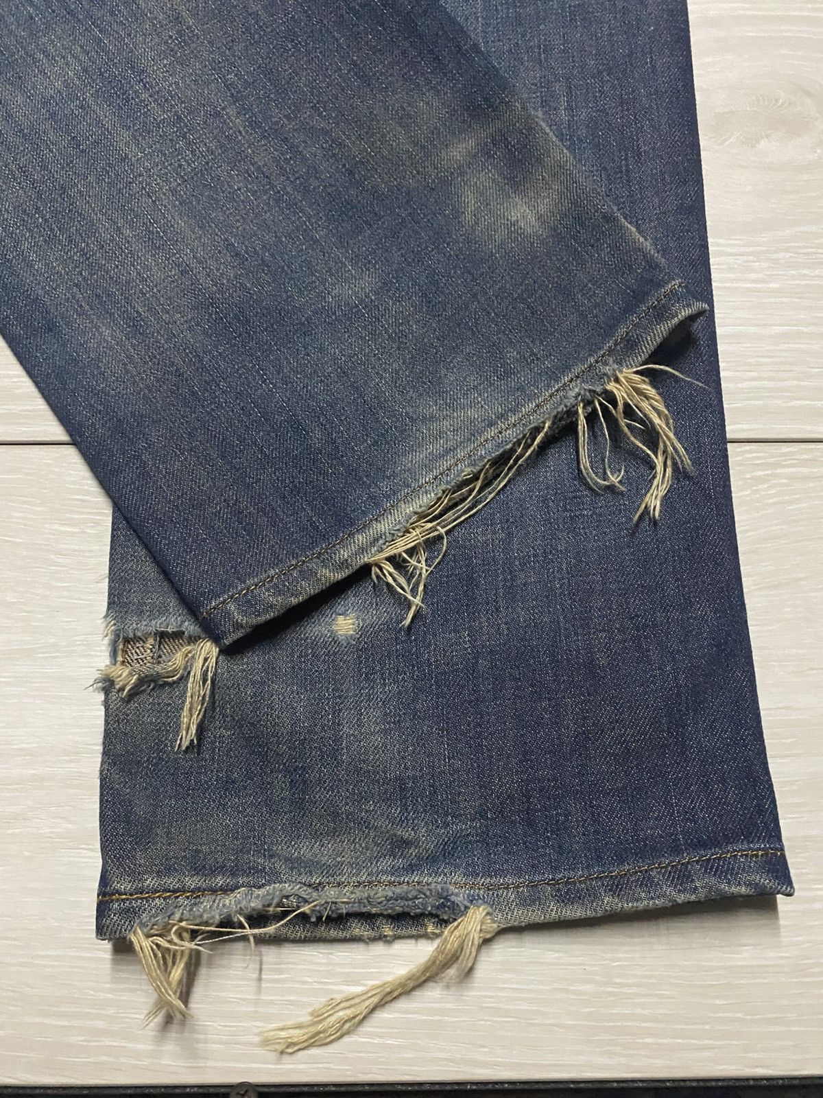 Junya Watanabe Vintage Edwin 503 Mud Wash Distressed Loose Jeans Size US 29 - 11 Thumbnail
