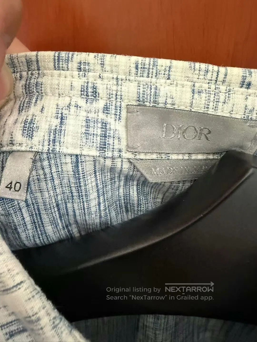 Dior dior blue and white printed denim shirt. Size US M / EU 48-50 / 2 - 2 Thumbnail