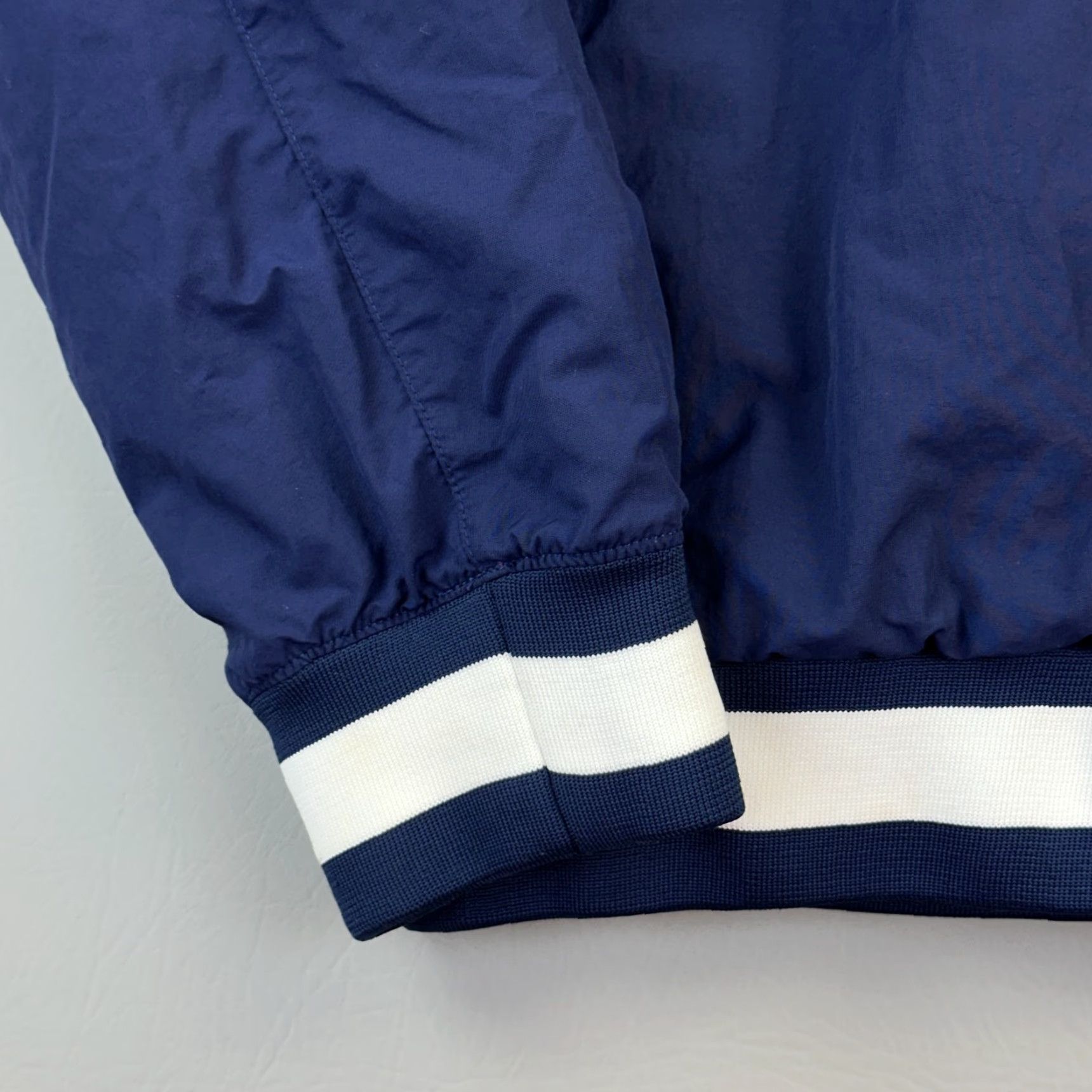 Adidas Adidas Base Coach Jacket Mens M Blue Snap Button Baseball Bomber Logo Jacket Size US M / EU 48-50 / 2 - 2 Thumbnail