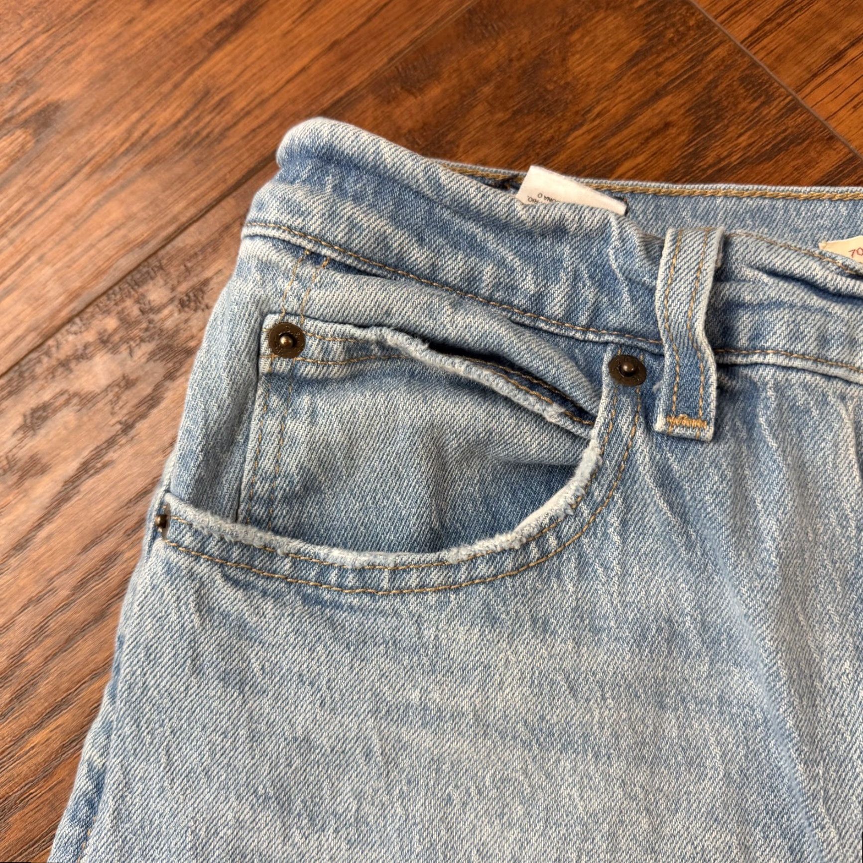 Levi's Levi's Jeans Women 27 Straight Slim Stretch Denim Blue 26x31 High Rise Regular Inseam 31 Logo 70s Style Size 27" / US 4 / IT 40 - 3 Thumbnail