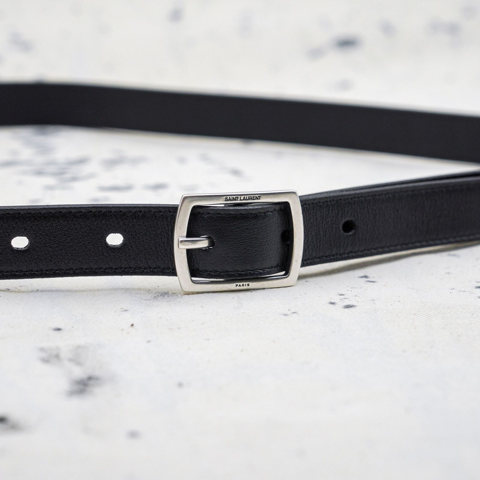 Saint Laurent Paris Saint laurent paris textured leather black women's belt Size ONE SIZE - 2 Thumbnail