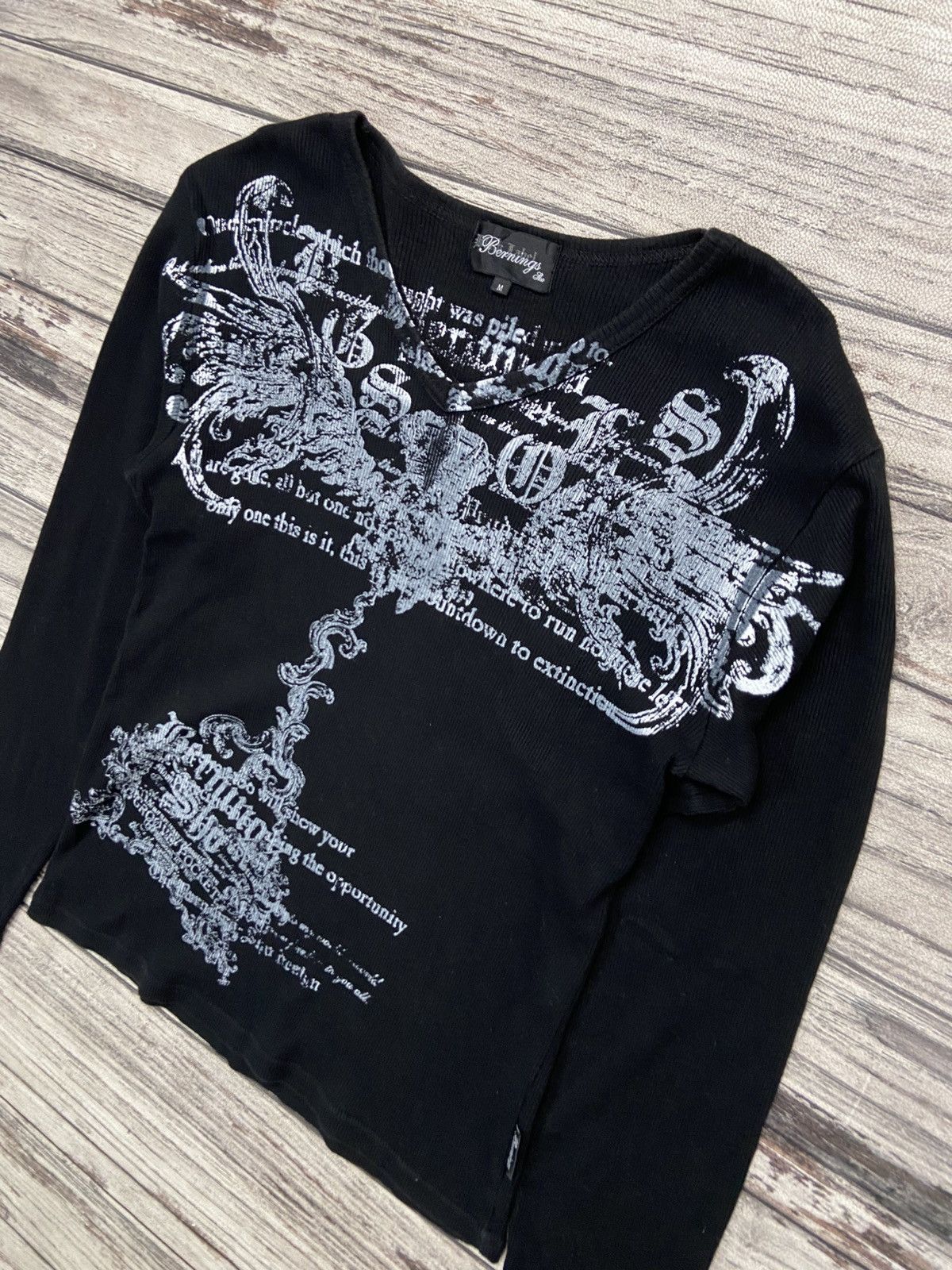 Japanese Brand × Le Grande Bleu (L.G.B.) 🔥Bernings Sho🔥 Y2K Japan Punk Poem Wings Thermal Size US M / EU 48-50 / 2 - 4 Thumbnail