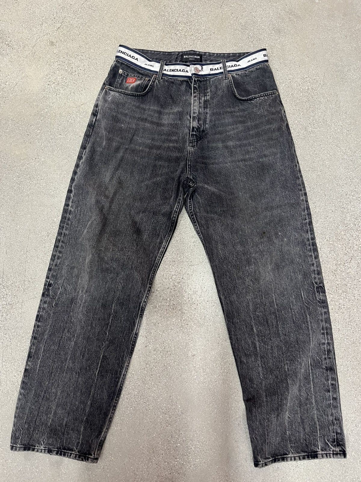 Balenciaga Waistband Logo Jeans