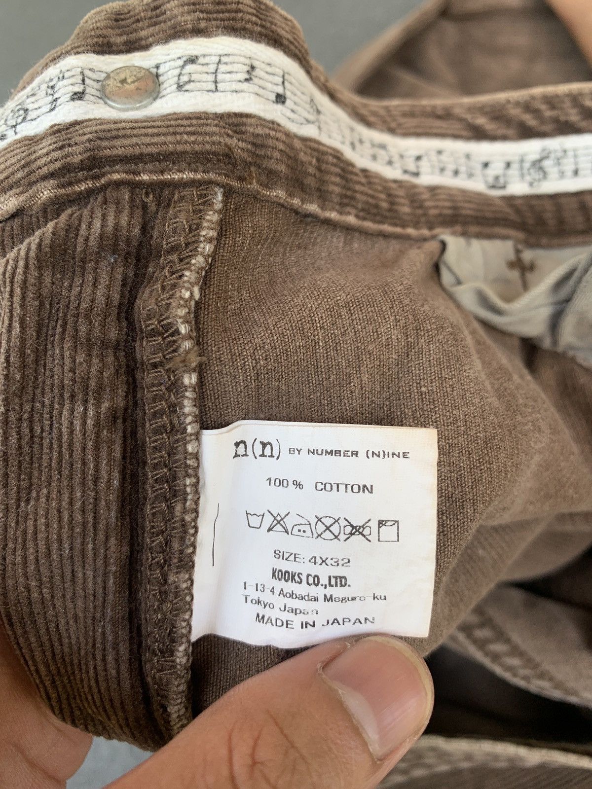 Number (N)ine Brown Washed Dart Corduroy Pants Size US 31 - 9 Thumbnail