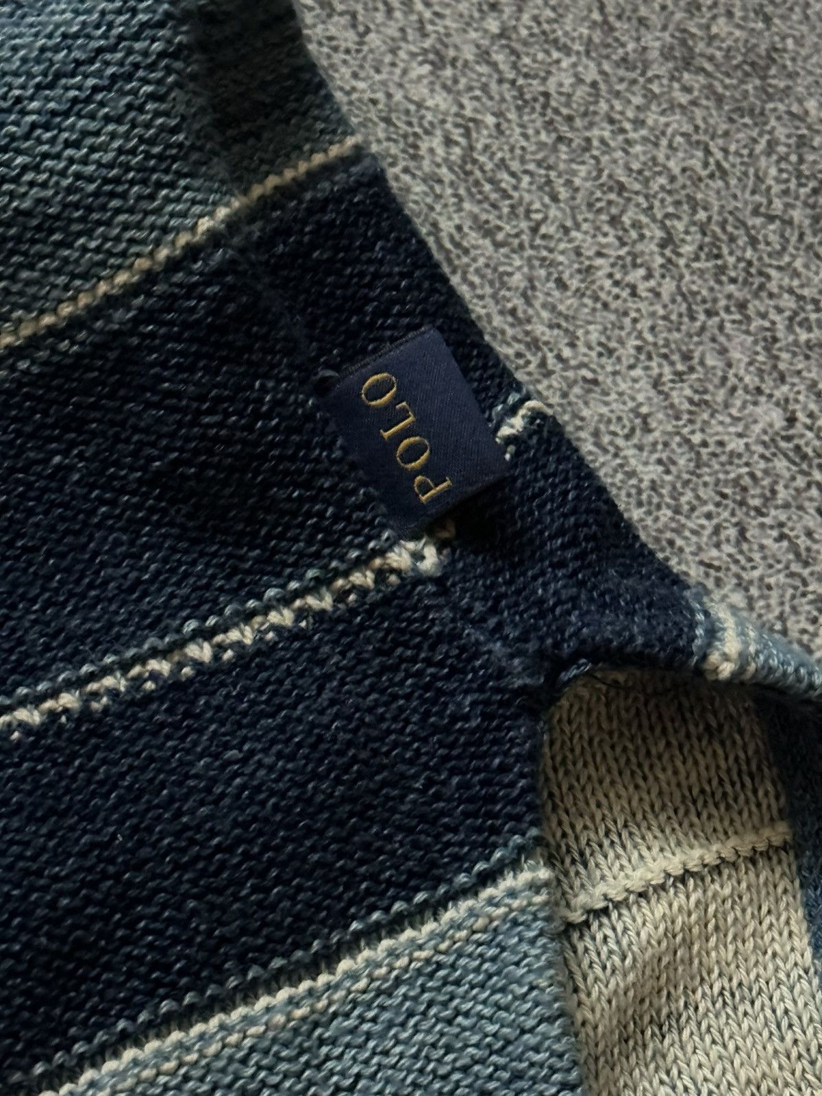 Polo Ralph Lauren × Vintage Polo Ralph Lauren L striped knitwear cape sweater poncho Size L / US 10 / IT 46 - 9 Thumbnail