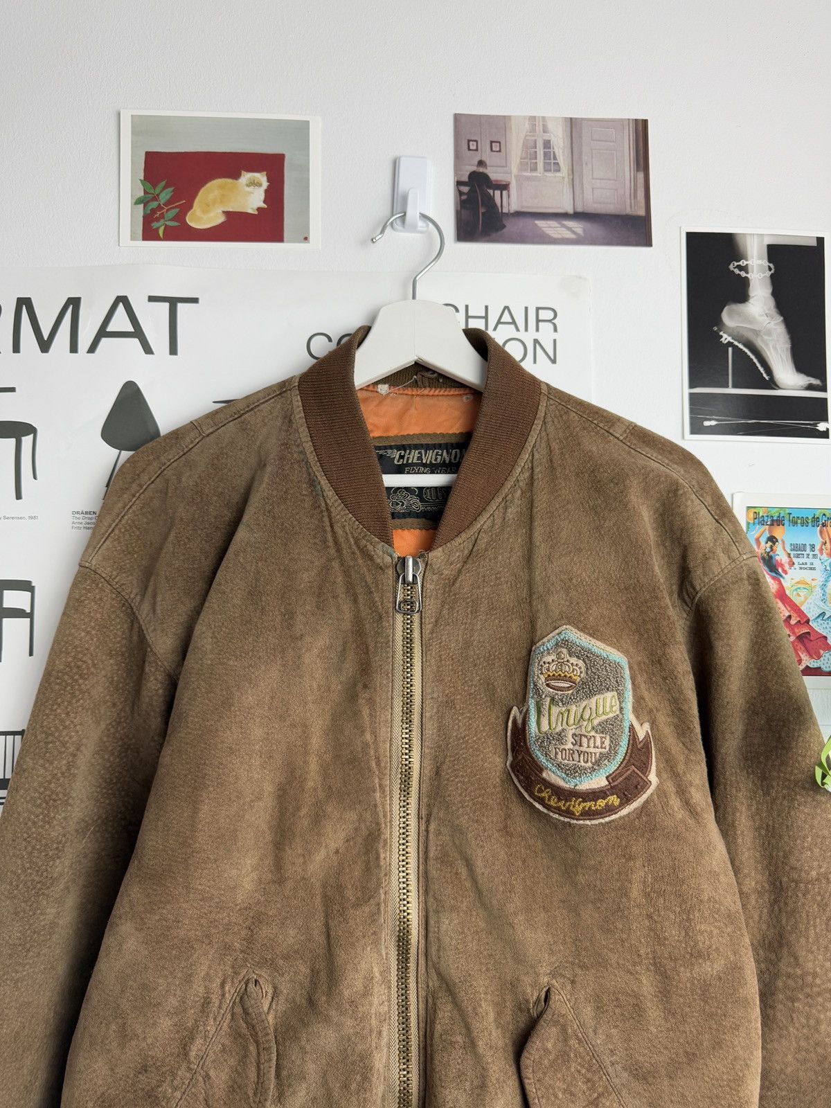 Chevignon × Vintage Vintage 90s Chevignon boxy leather suede bomber jacket XL Size US XL / EU 56 / 4 - 5 Thumbnail