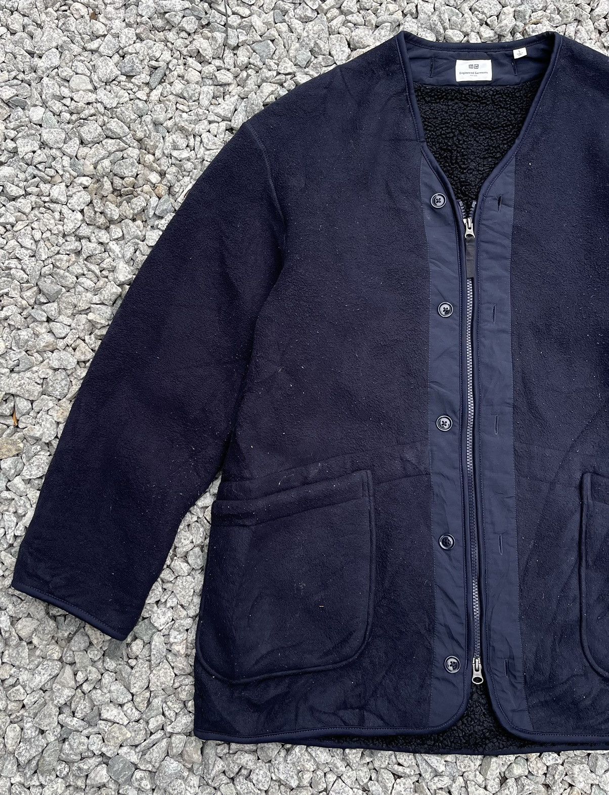 Engineered Garments 🔥 Engineered Garments x Uniqlo Fleece Collarless Coat Size US L / EU 52-54 / 3 - 9 Thumbnail