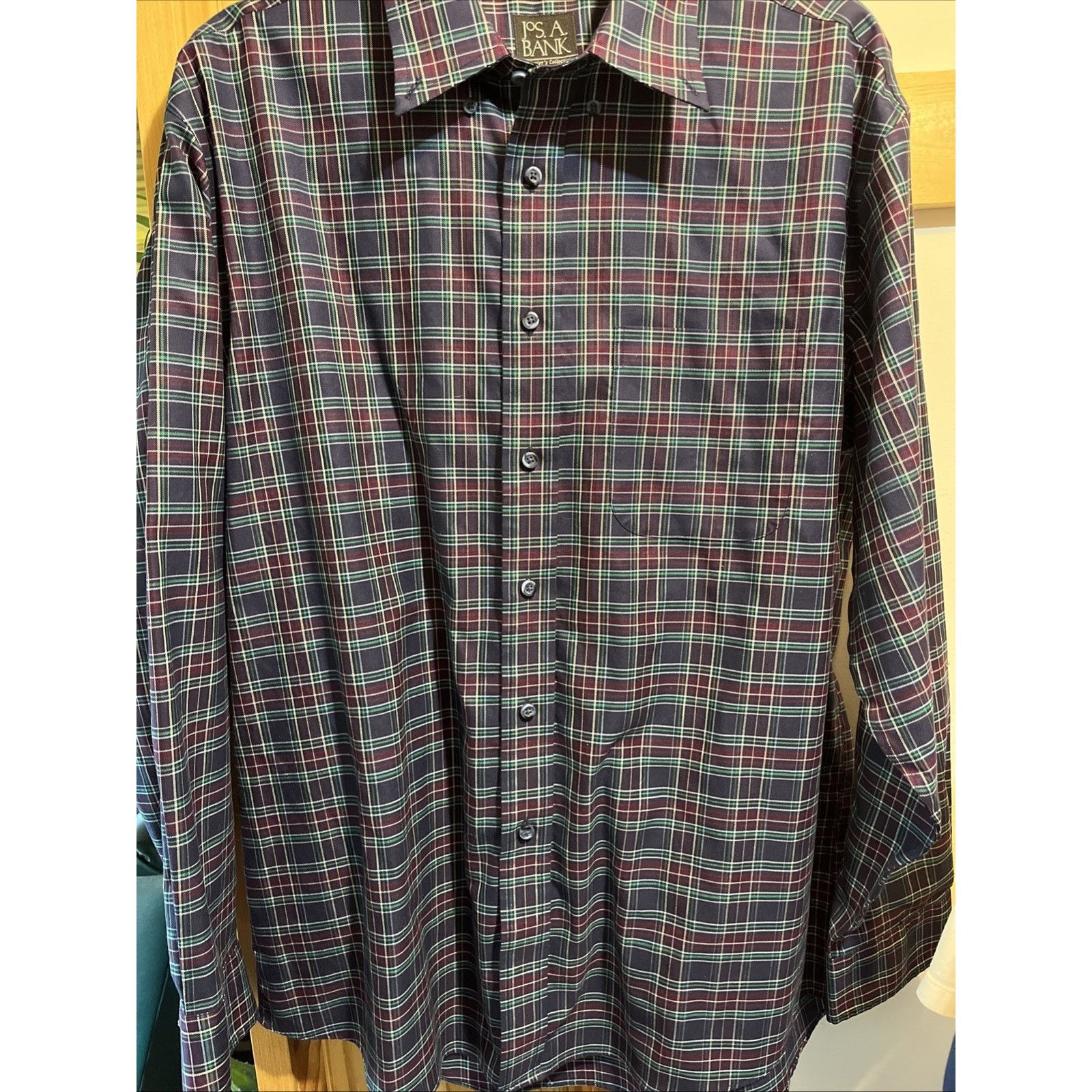 Jos. A. Bank Jos A Bank Shirt Men’s L Purple Blue Plaid Traveler Slim Fit Size US L / EU 52-54 / 3 - 5 Thumbnail