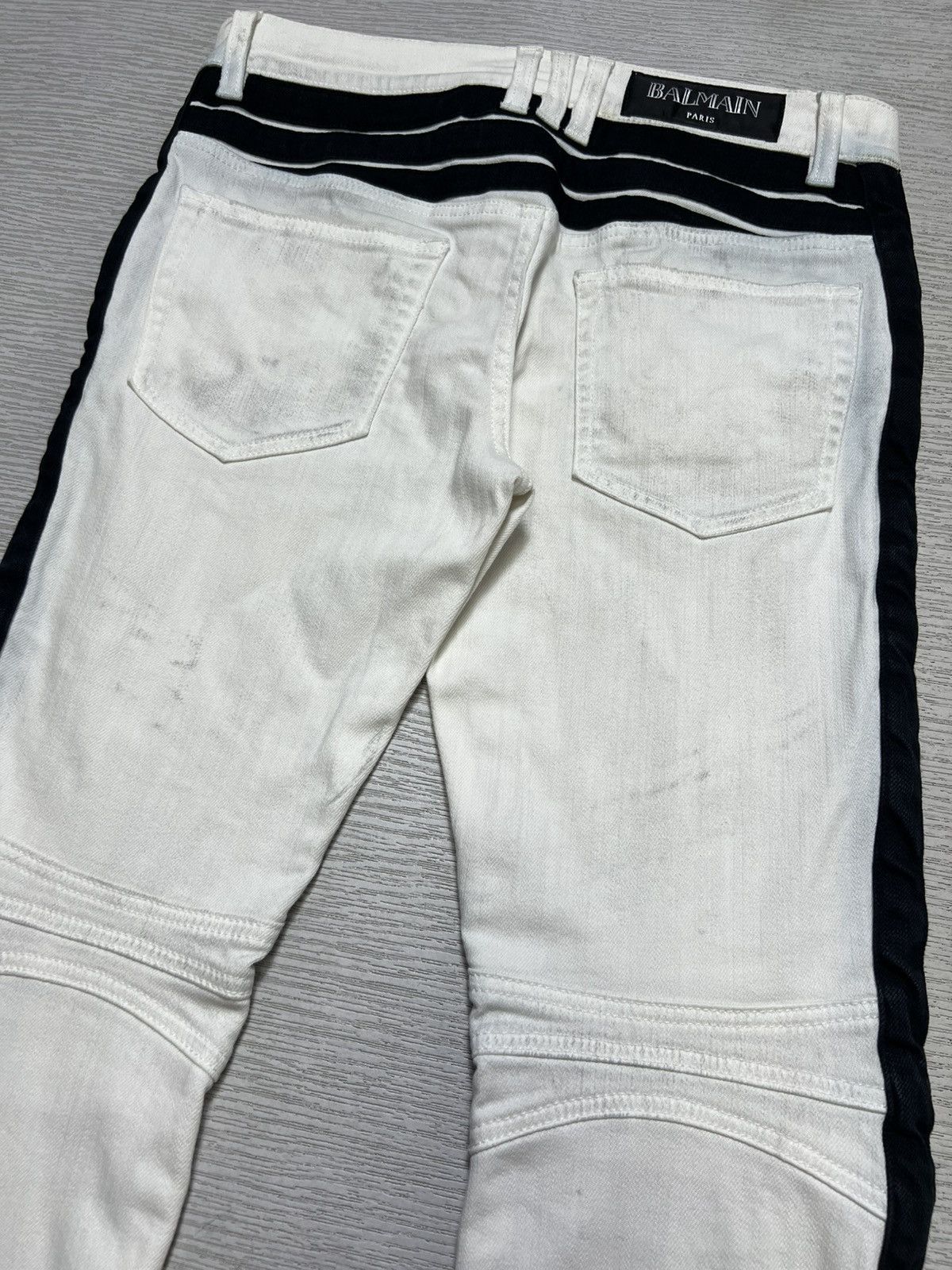 Balmain Balmain - S/S 15’ - White/Black Biker Jeans Size US 29 - 11 Thumbnail