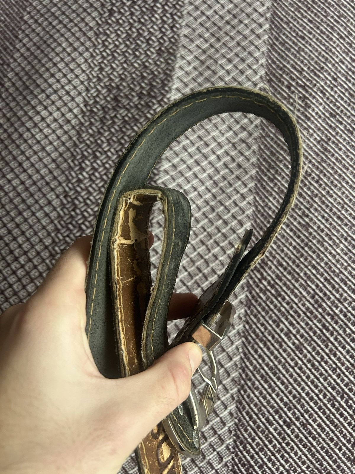 Calvin Klein Vintage Calvin Klein Distressed Belt Brown Faded Y2K Style Size ONE SIZE - 8 Thumbnail