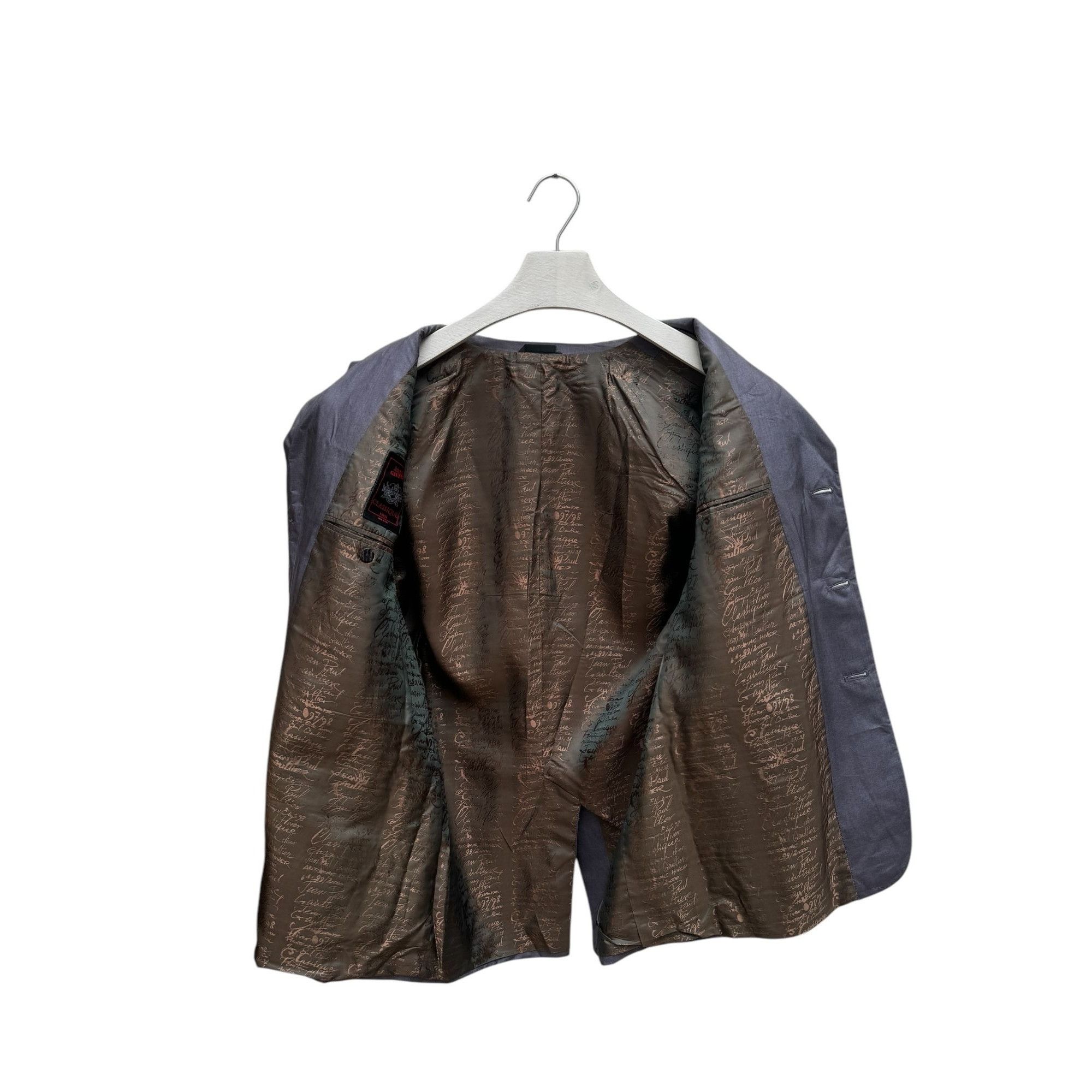 Jean Paul Gaultier 1990s Grey Iridescent Silk Blazer Jacket Size 40R - 2 Thumbnail