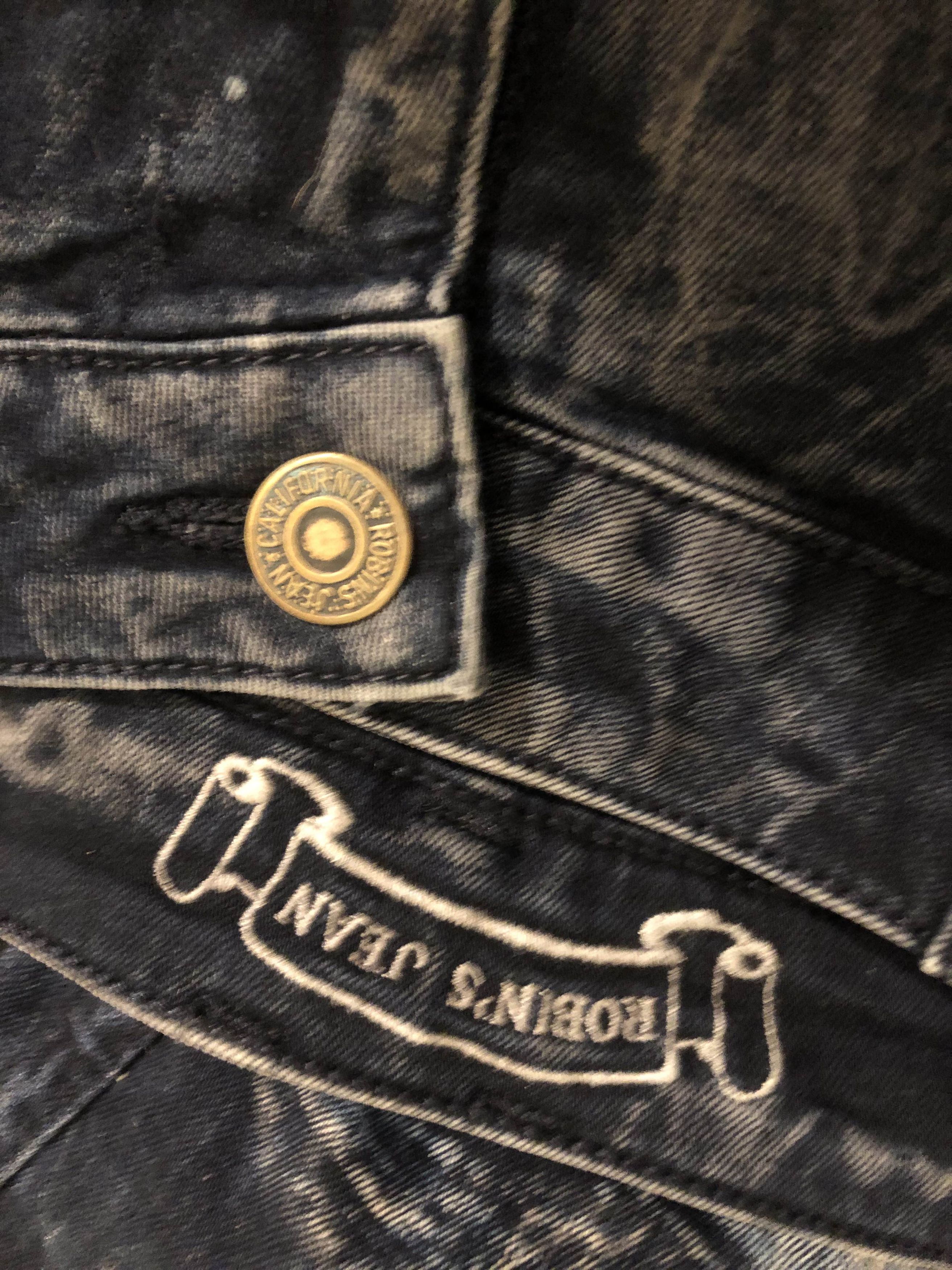 Robins Jeans CLASSIC PREDATOR CARGO IN DEEP BLUE DESTROY WITH CRYSTALS Size US 29 - 7 Thumbnail