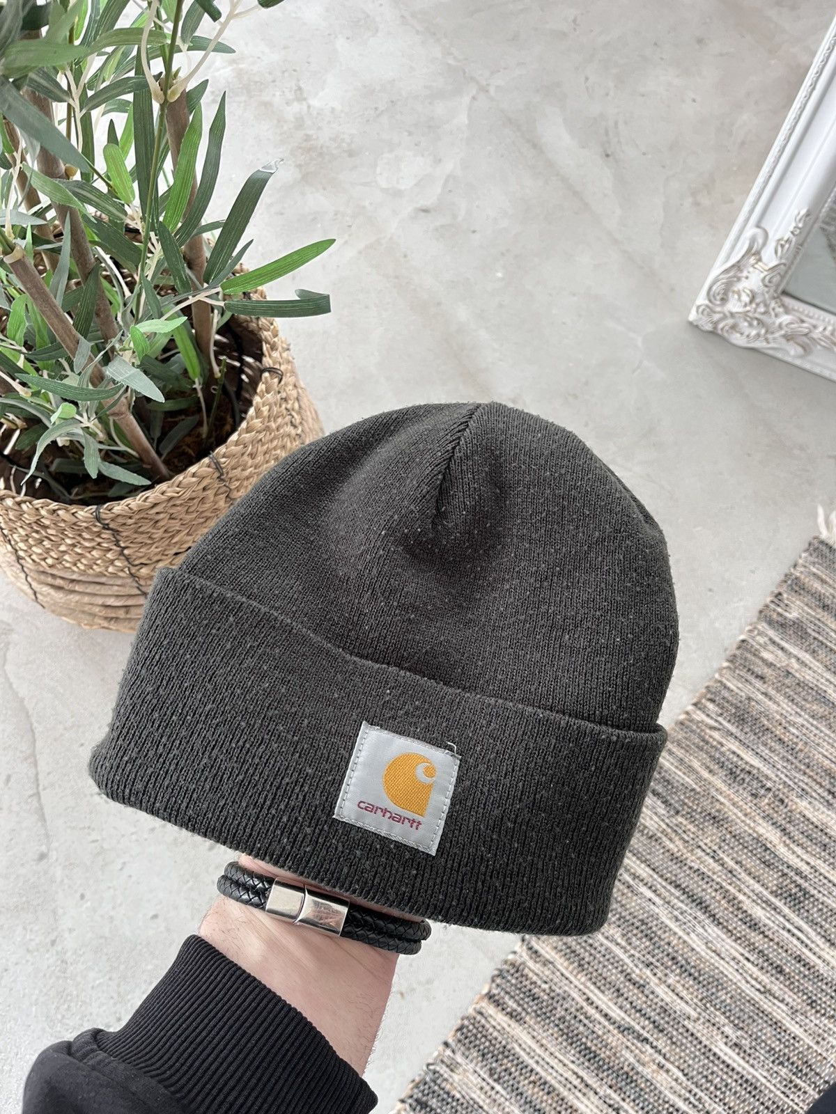Carhartt Vintage Carhartt Dark Grey Beanie Hat Center Logo Sk8 Y2K Size ONE SIZE - 1 Thumbnail