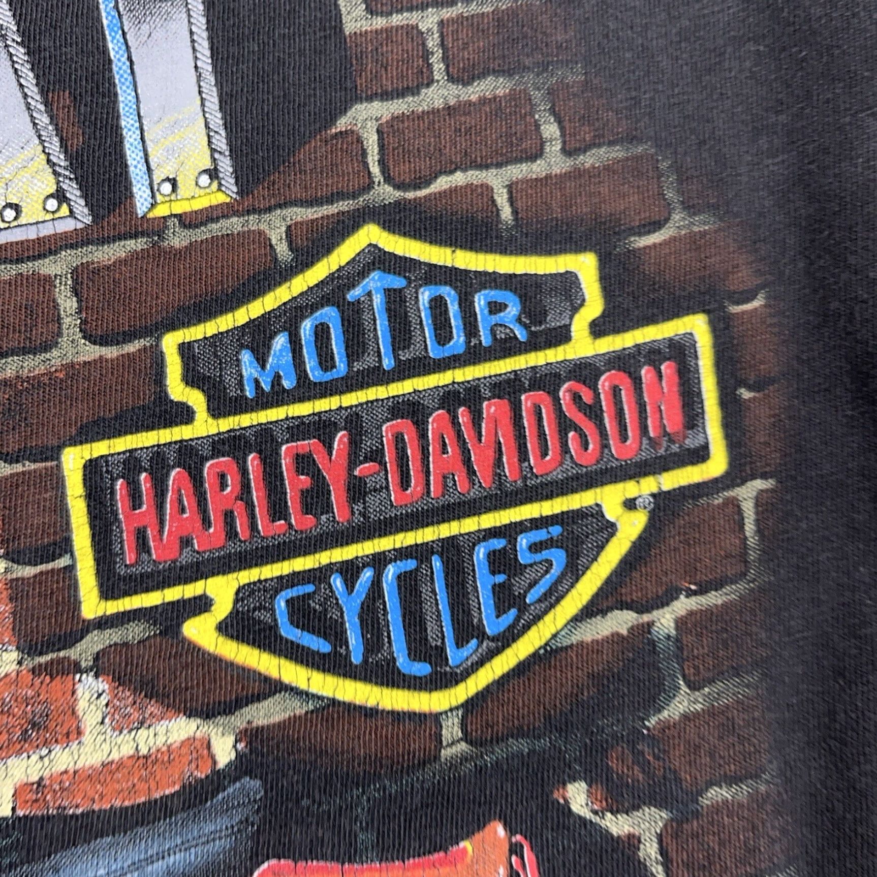 Harley Davidson VINTAGE Harley-Davidson Shirt Men L Black 90s Long Sleeve Graphic Print Logo City Nights Mens Large Black Harley-Davidson 90s Biker Retro Shirt Size US L / EU 52-54 / 3 - 5 Thumbnail