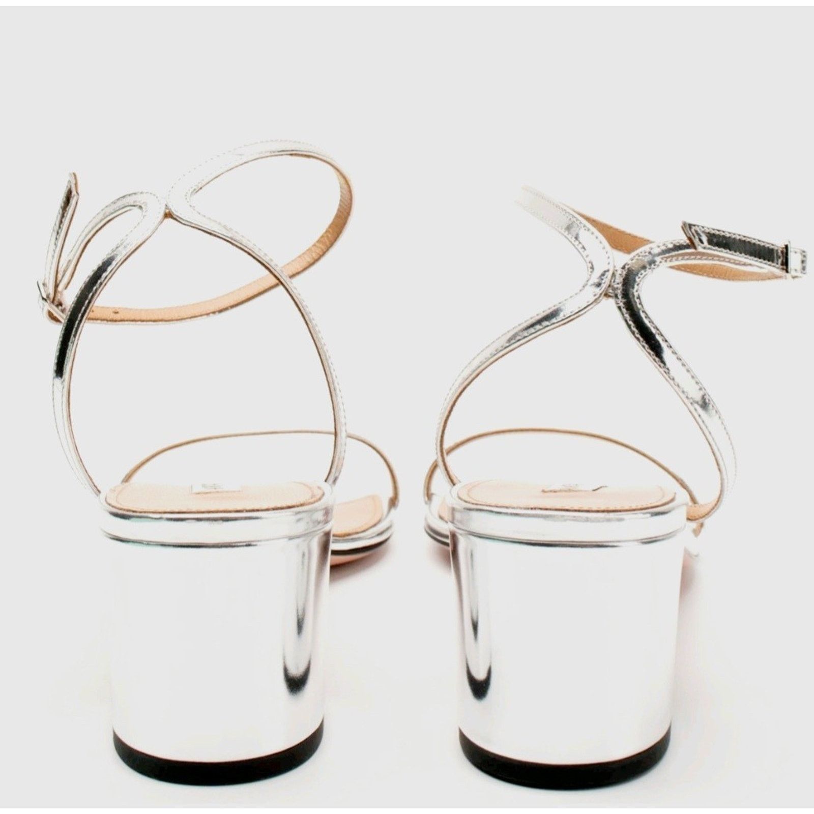 Aquazzura AQUAZZURA Olie Leather Sandals US8.5 EU38.5 Silver. Size US 8.5 / IT 38.5 - 4 Thumbnail