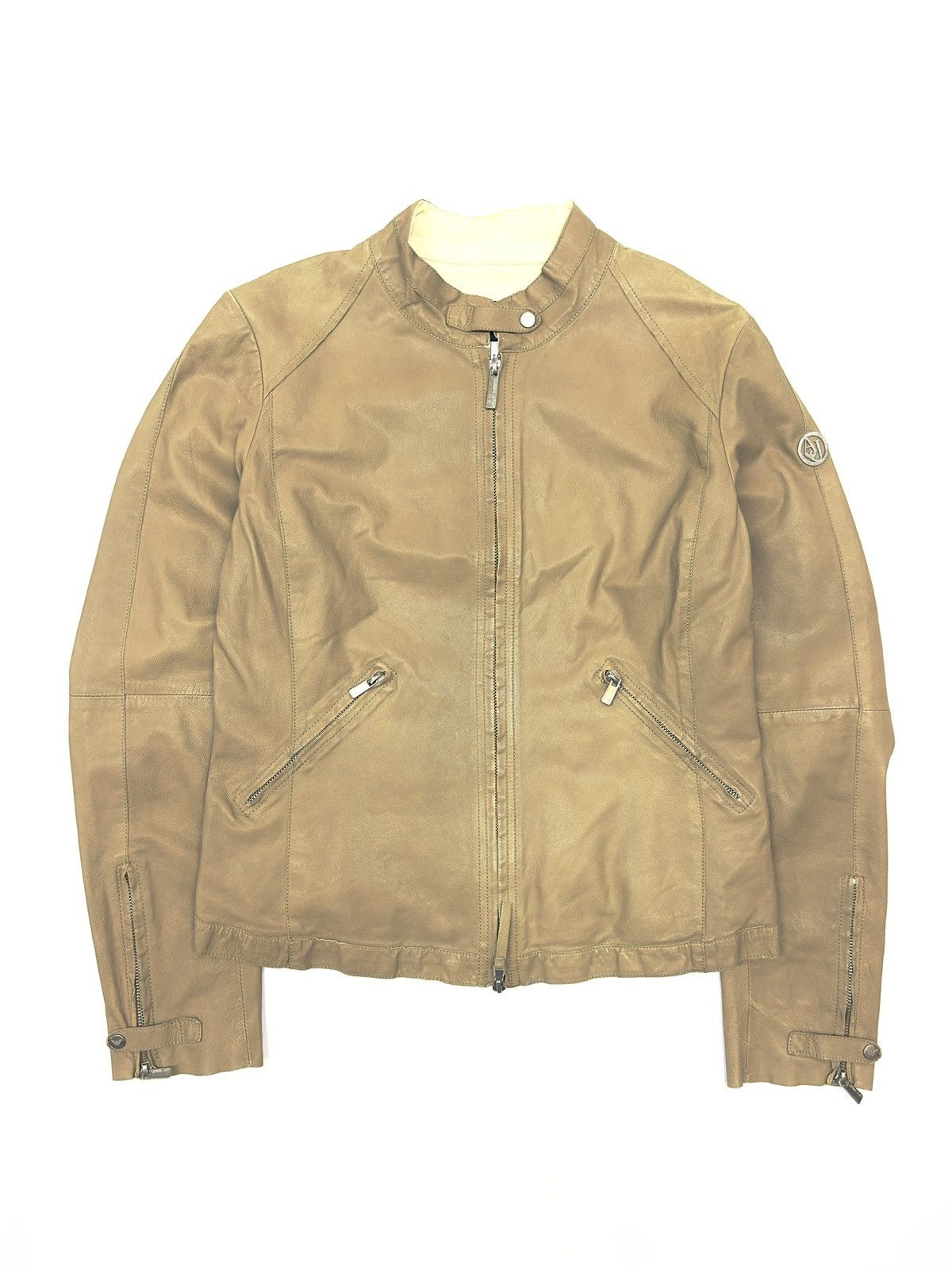 Armani Armani Jeans Vintage Leather Jacket Biker Styled Size XL / US 12-14 / IT 48-50 - 1 Thumbnail