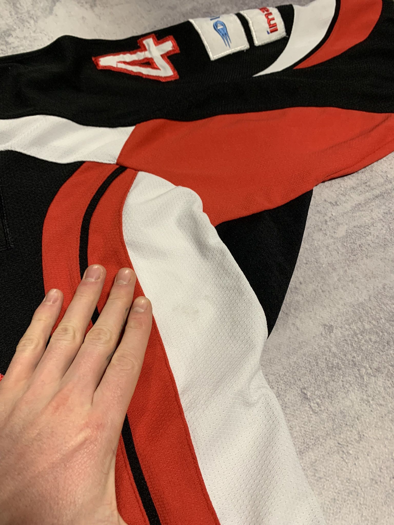 NFL Cardiff Fire Ice Hockey Match Worn Jersey L Stevens Size US XL / EU 56 / 4 - 12 Thumbnail