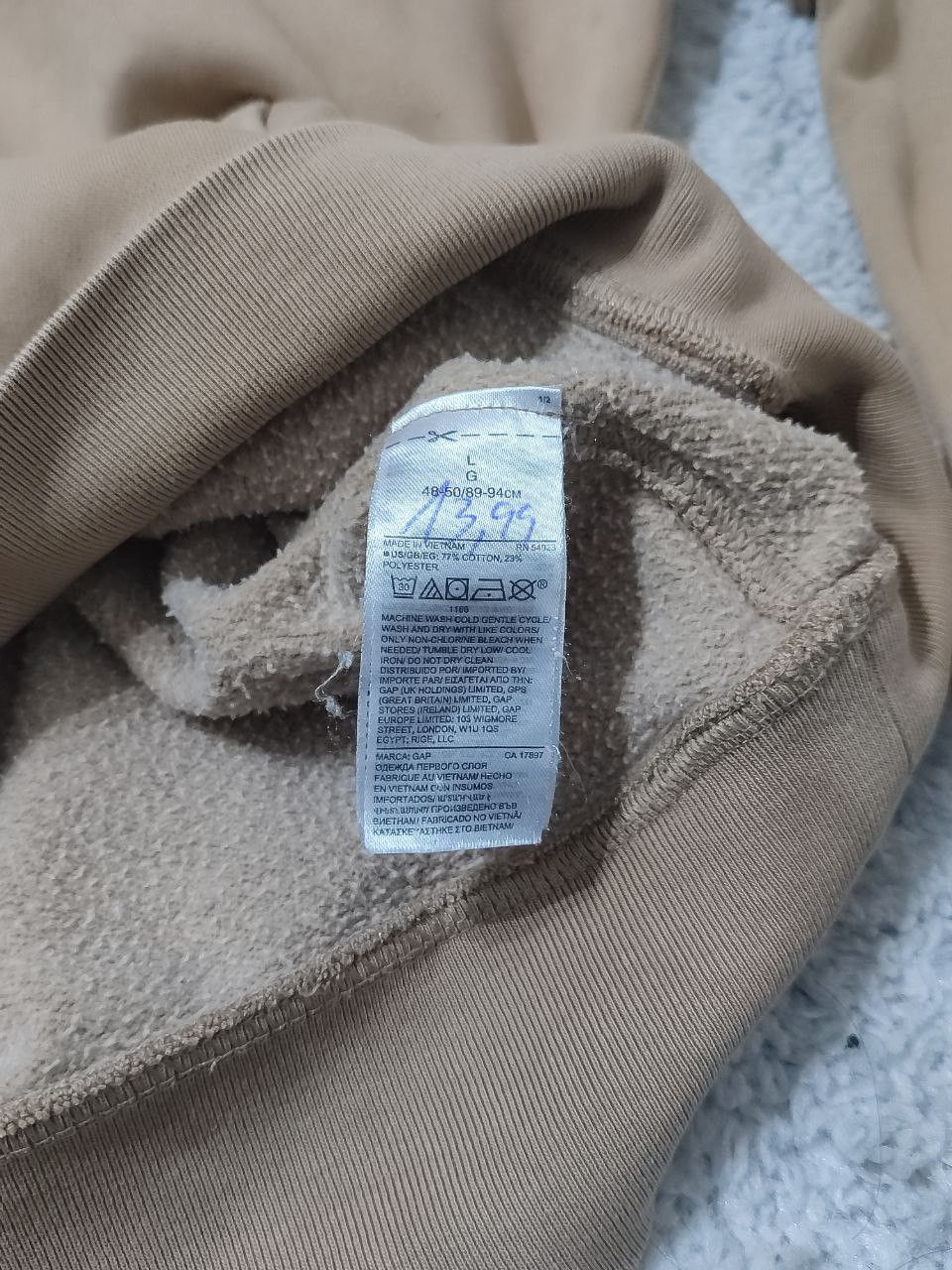 Gap 🙈 Gap Hoodie Beige Streetwear Y2K Size US L / EU 52-54 / 3 - 6 Thumbnail