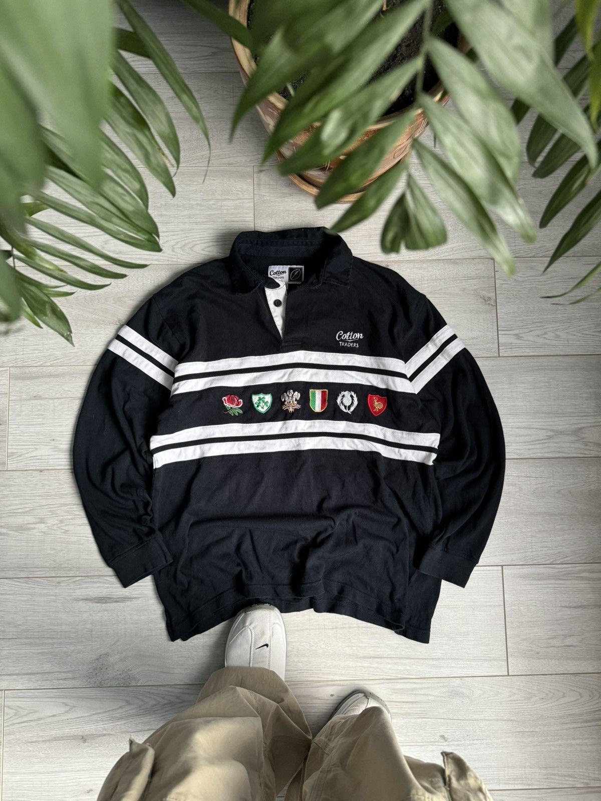Cotton Traders × Vintage Vintage Cotton Traders Rugby Jersey Shirt All Nation Y2K Size US L / EU 52-54 / 3 - 1 Thumbnail