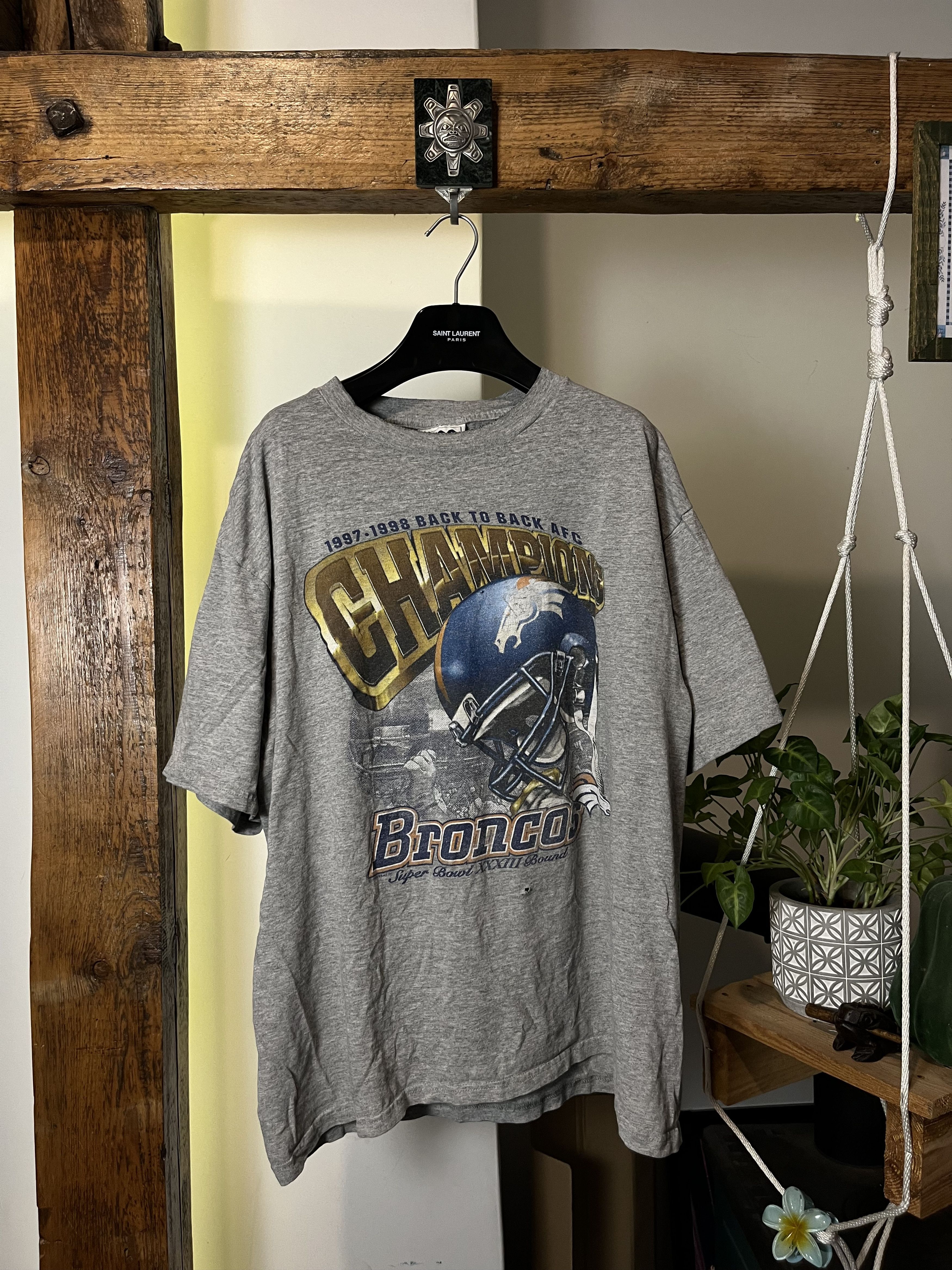 NFL × Vintage 1997-98 Nutmeg Denver Broncos Back To Back AFC Champions Size US XL / EU 56 / 4 - 1 Thumbnail
