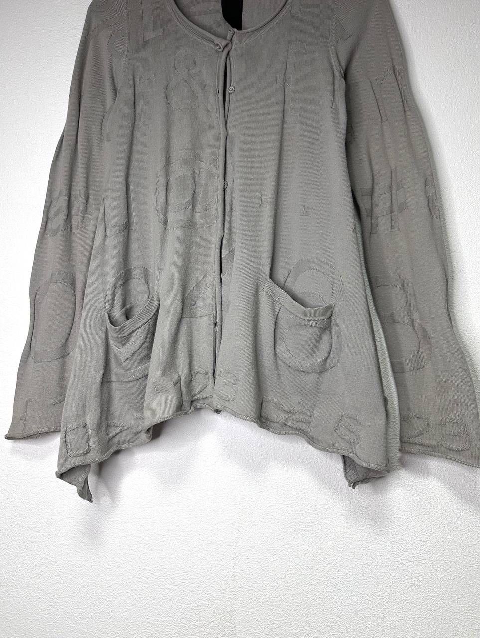 Rundholz Rundholz Avant-Garde Knit Cardigan Gray Abstract Pattern Y2K Size S / US 4 / IT 40 - 3 Thumbnail