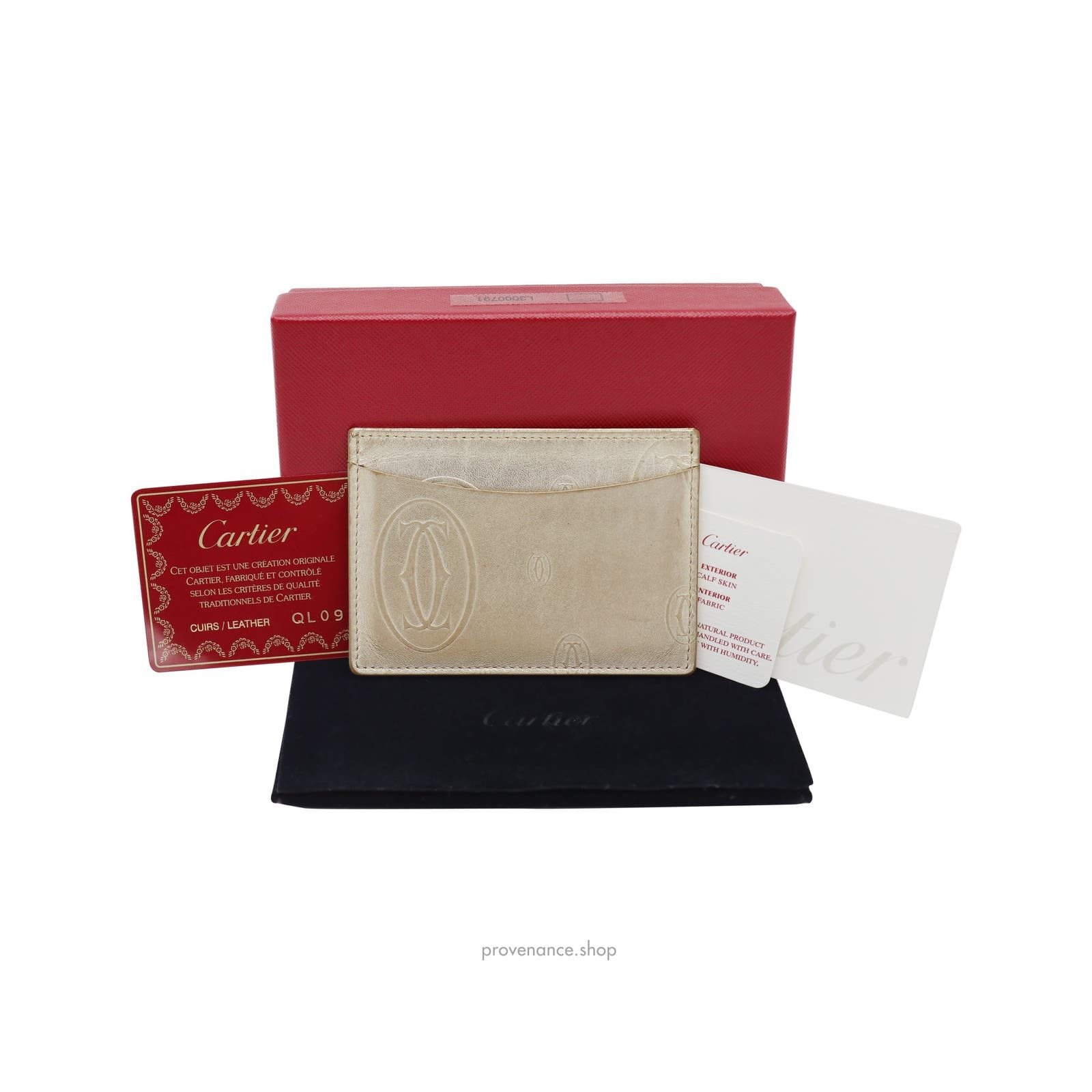 image of Cartier Card Holder Wallet - Gold Leather, Women's