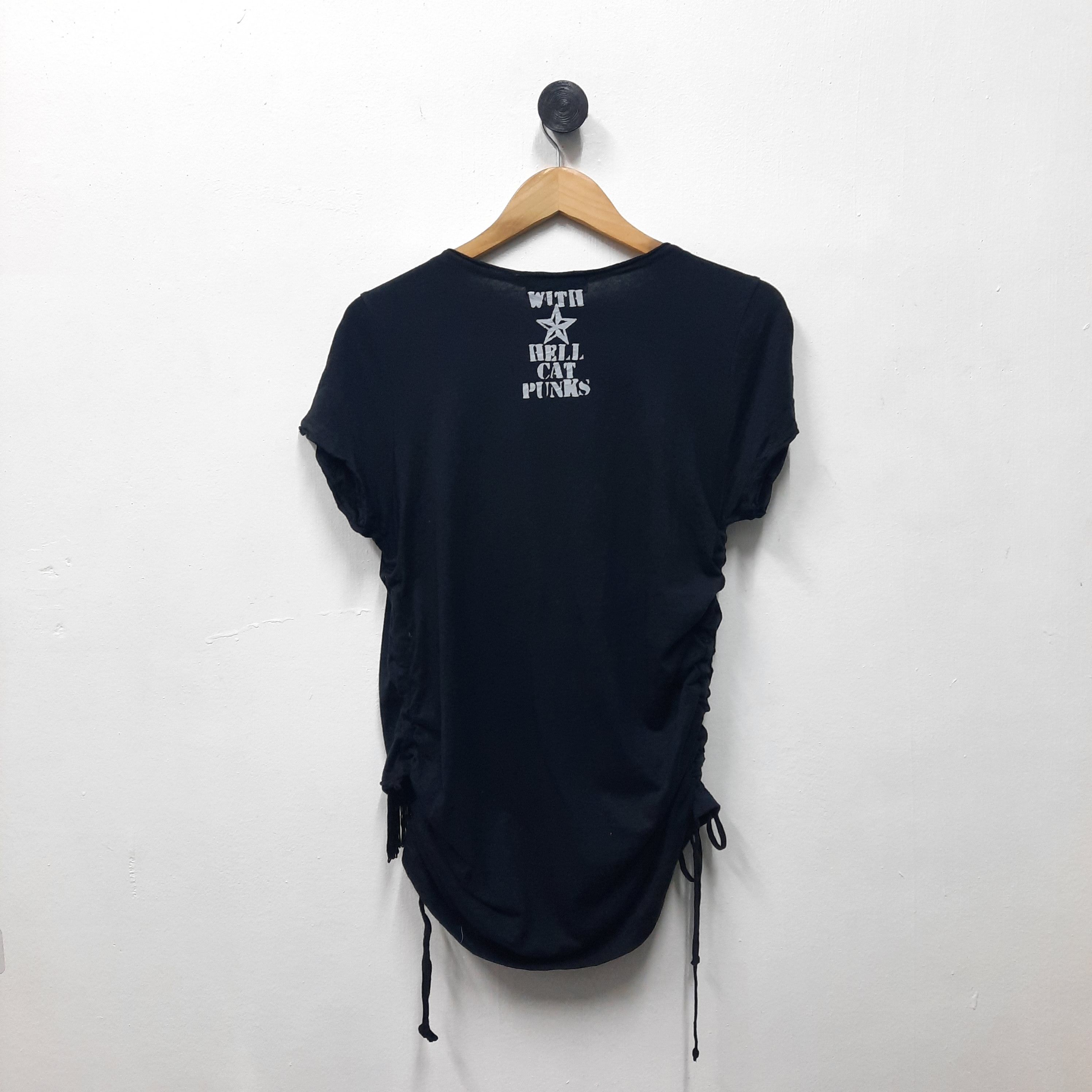 14th Addiction ☠️ Hell cat punks 'back to hell' punk rock gothic emo shirt Size M / US 6-8 / IT 42-44 - 3 Thumbnail
