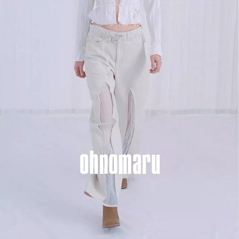 Our Legacy Our Legacy White cotton linen loose thin mesh patchwork je Size US 31 - 5 Thumbnail