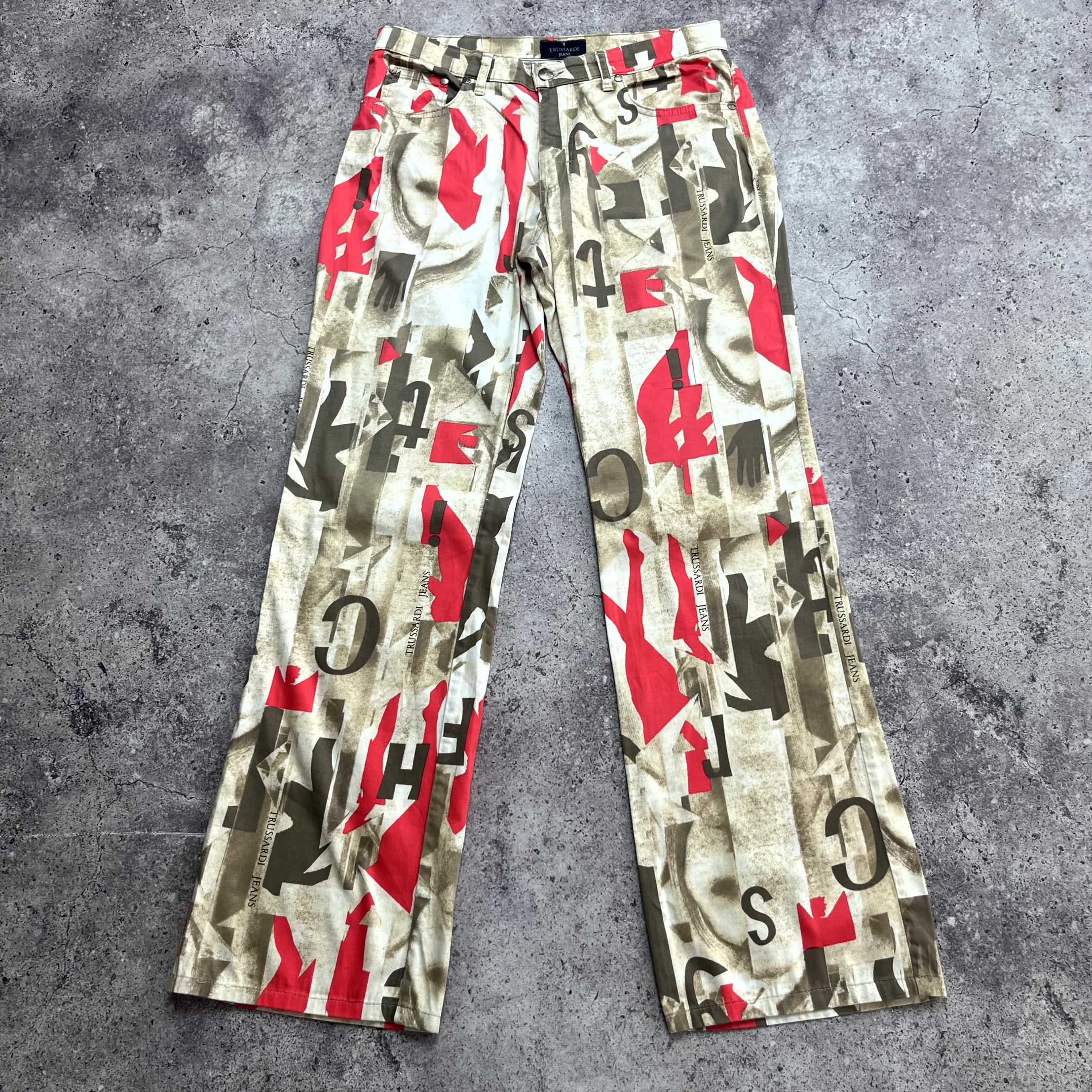 Trussardi Y2K Trussardi Abstract Pants Straight Pink Jeans Size 32 Size 32" / US 10 / IT 46 - 1 Thumbnail