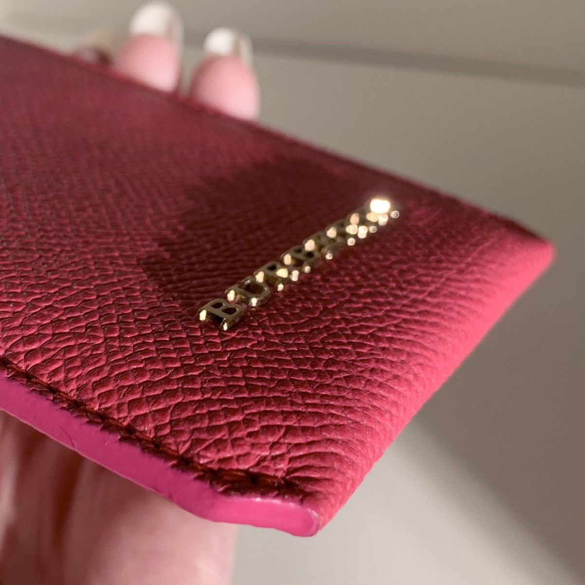 Burberry Burberry pink leather pouch with card slot Size ONE SIZE - 11 Thumbnail