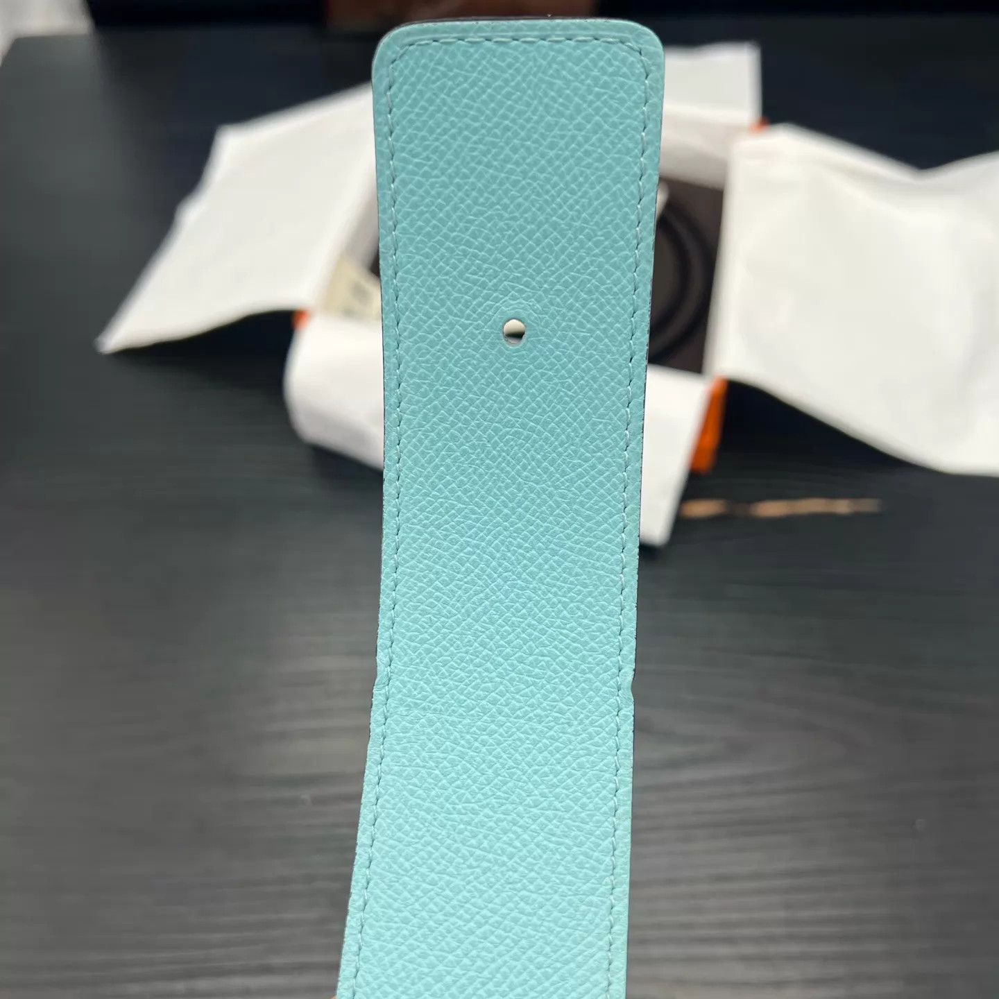 Hermes Hermès H-Buckle Belt Blue 85 (40) BNIB Size ONE SIZE - 8 Thumbnail