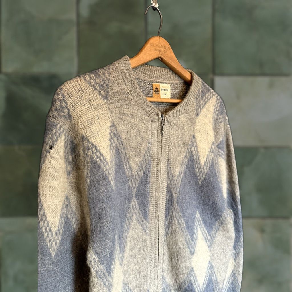 Vintage VINTAGE 60’s Town Craft Argyle Pattern Mohair Zip Cardigan Sweater Size Medium Mens Size US M / EU 48-50 / 2 - 1 Thumbnail