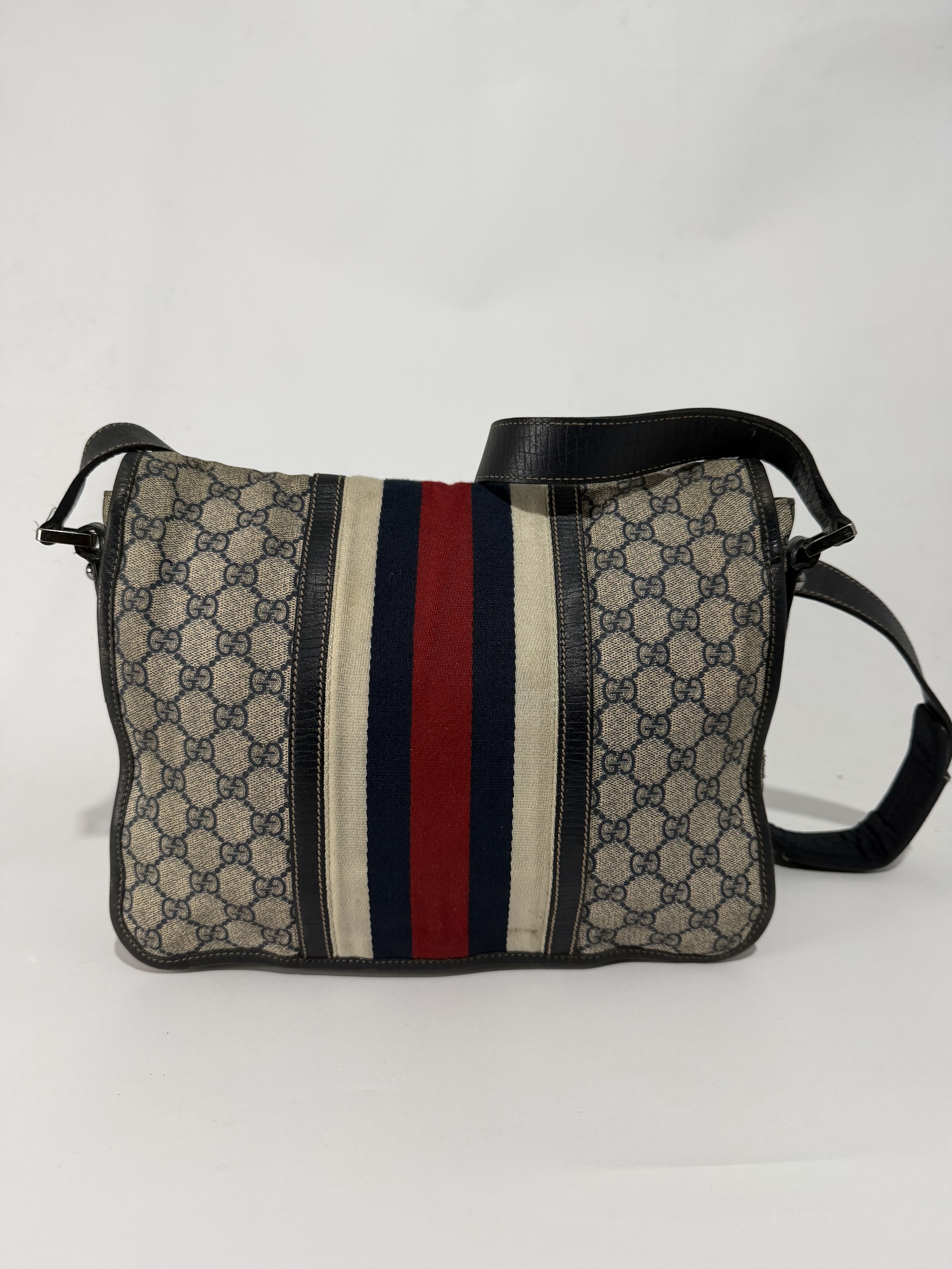 Gucci GUCCI Blue GG Coated Canvas Vintage Web Messenger Bag Size ONE SIZE - 5 Thumbnail