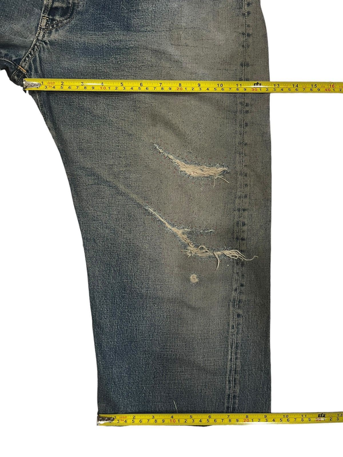Japanese Brand × Johnbull × KOJIMA GENES Vintage Japanese Brand Sewing Chop Distressed Redline Jorts Size US 34 / EU 50 - 18 Thumbnail