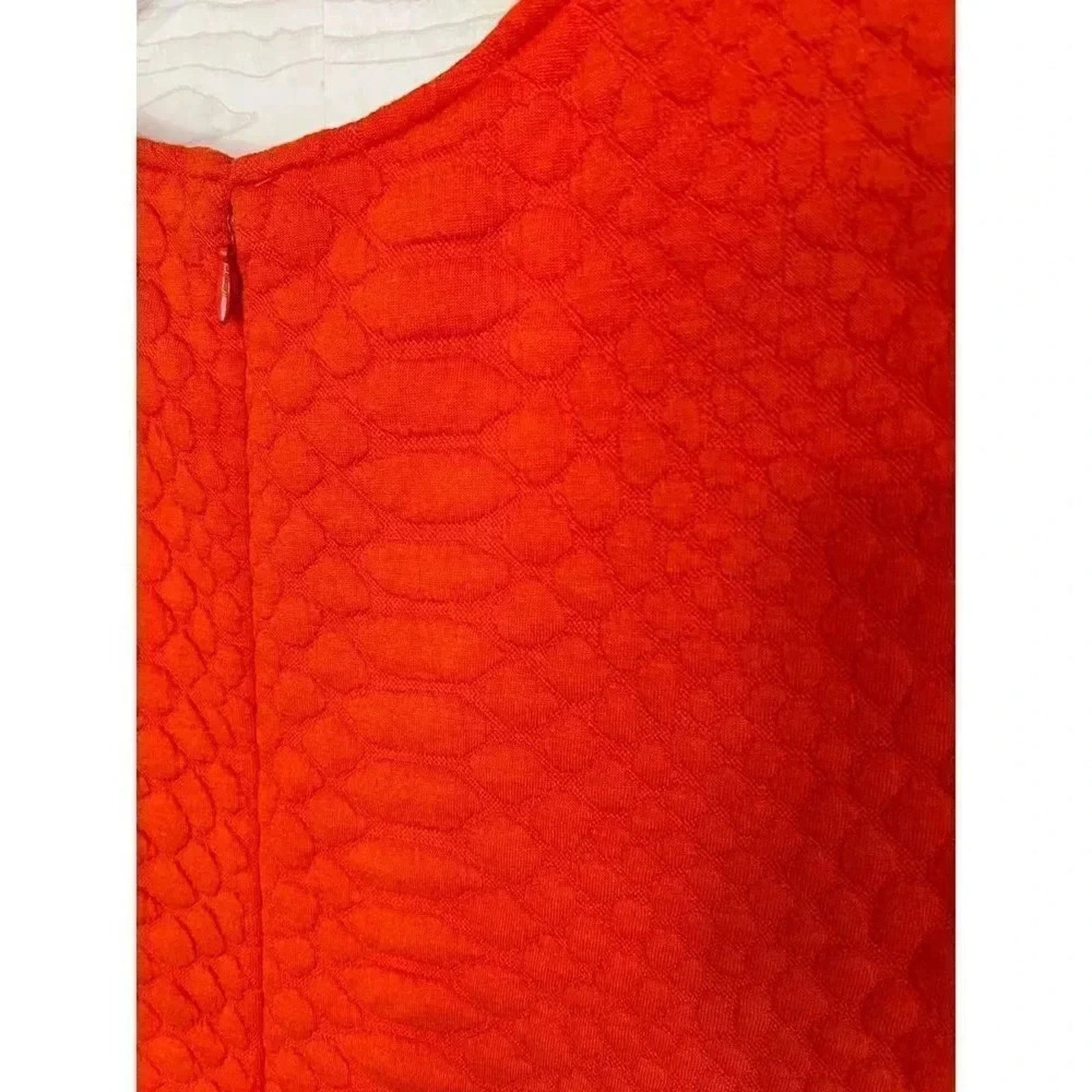Other Sharagano orange textured flounce dress Size 14 Size XL / US 12-14 / IT 48-50 - 3 Thumbnail