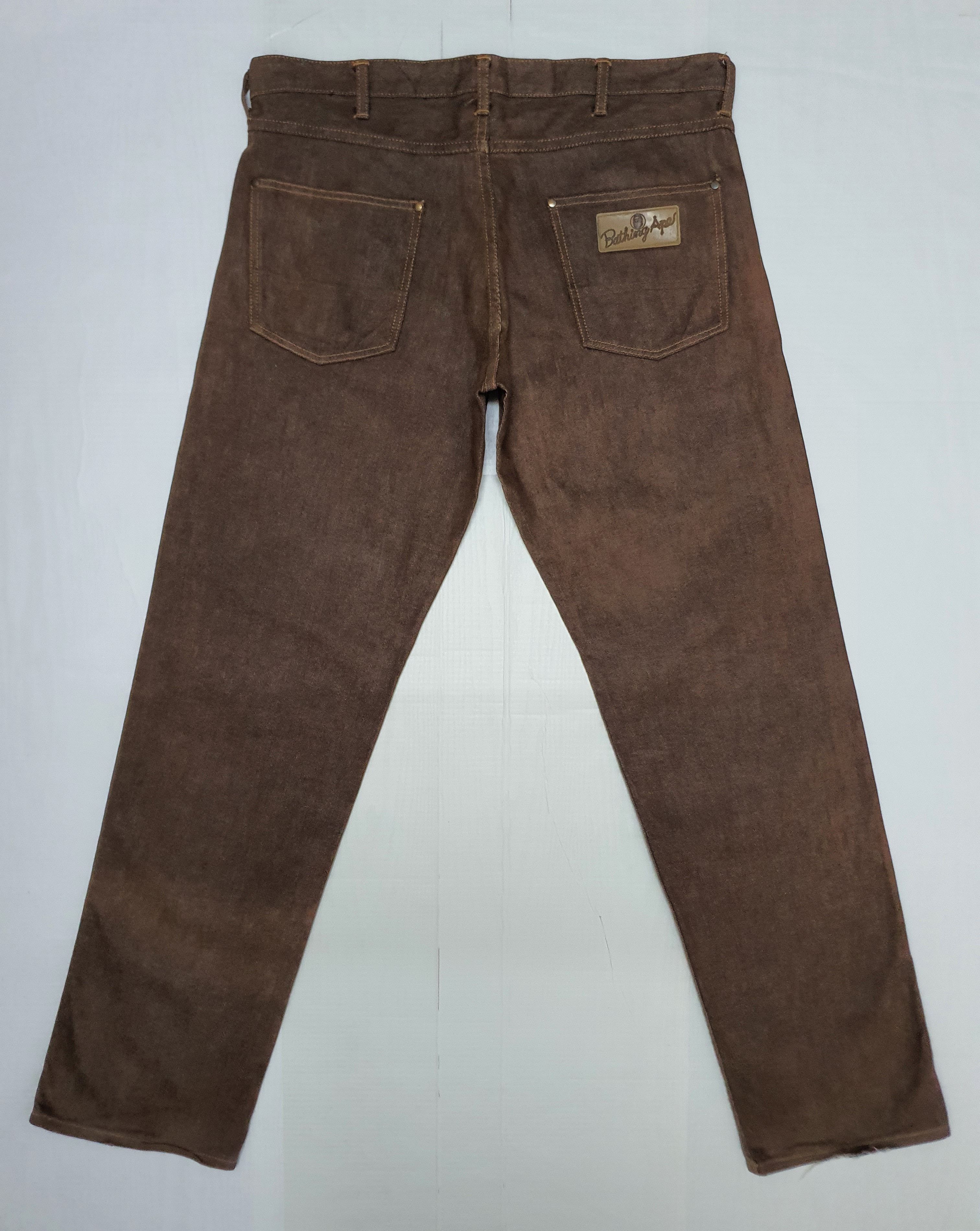 Bape Waist 36" Vintage Bathing Ape Brown Jeans, XL. (Original) Size US 36 / EU 52 - 4 Thumbnail