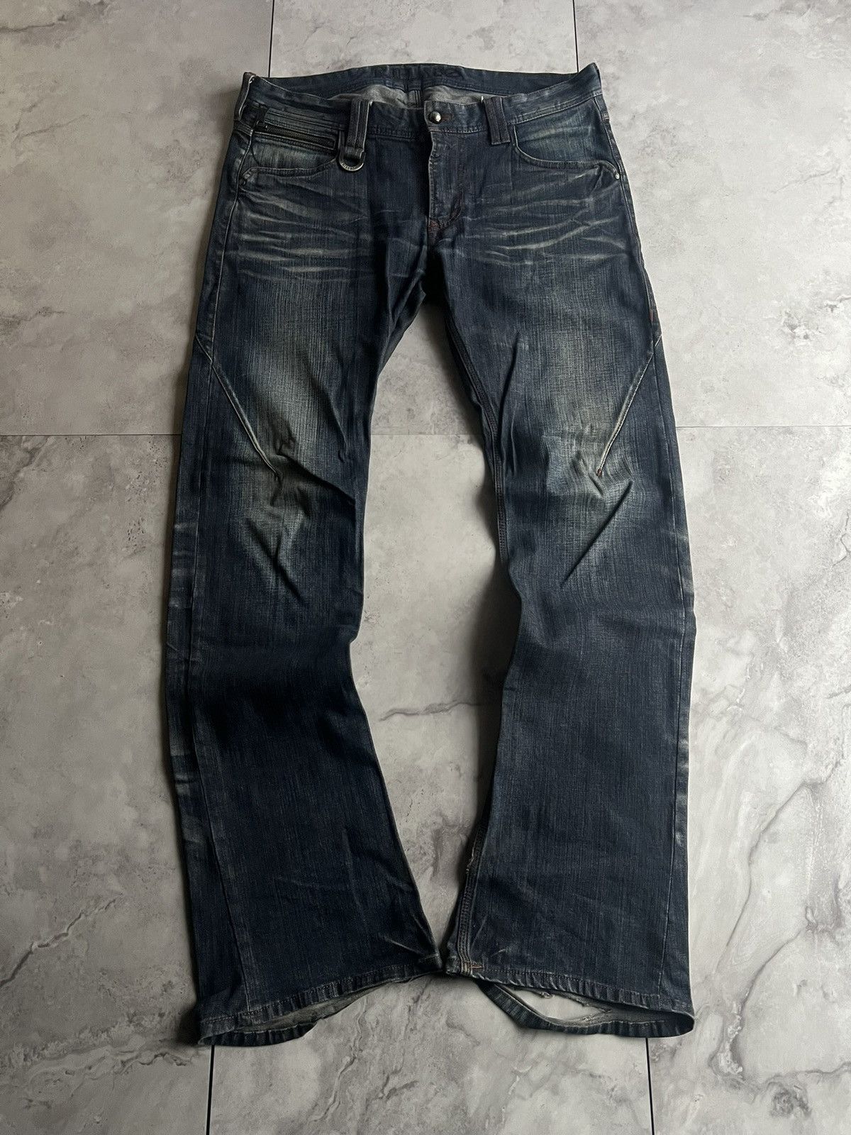 Rielabo Whisker Washed Bootcut Denim