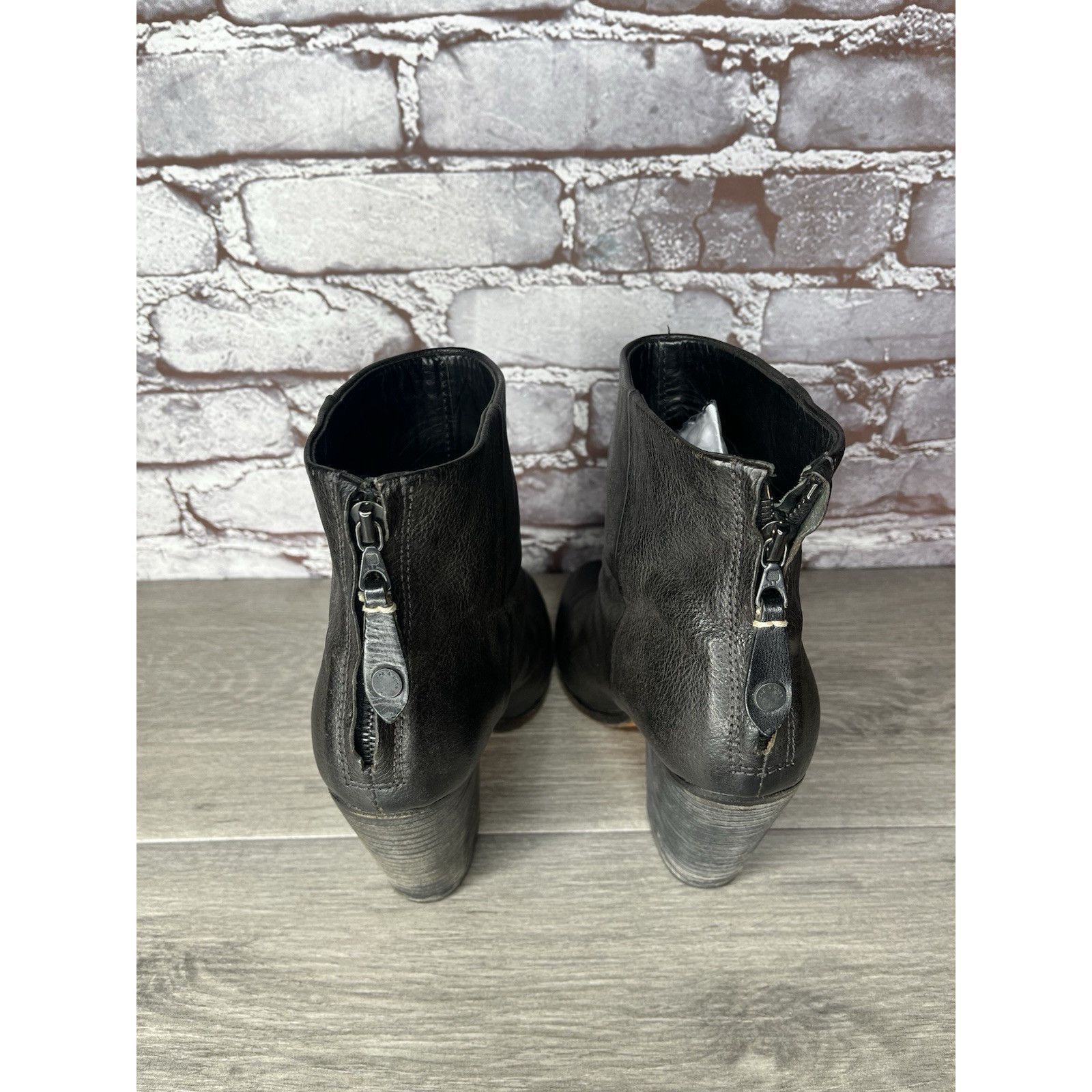 Rag & Bone Rag Bone Newbury Black Leather Stacked Heel Ankle Booties Wo Size US 8 / IT 38 - 5 Thumbnail