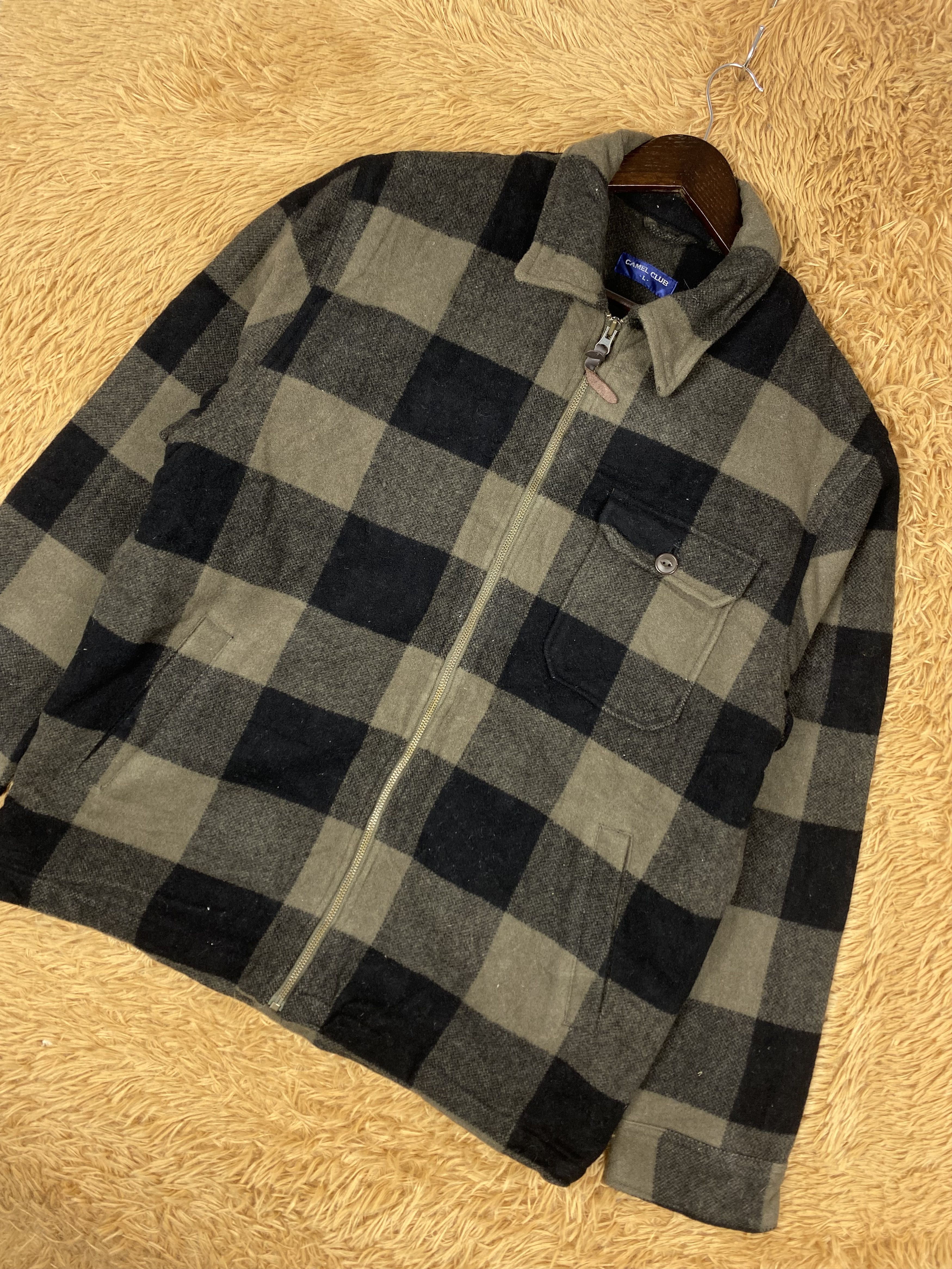 Japanese Brand Vintage Camel Club Checked Jacket DJ1017 Size US L / EU 52-54 / 3 - 2 Thumbnail