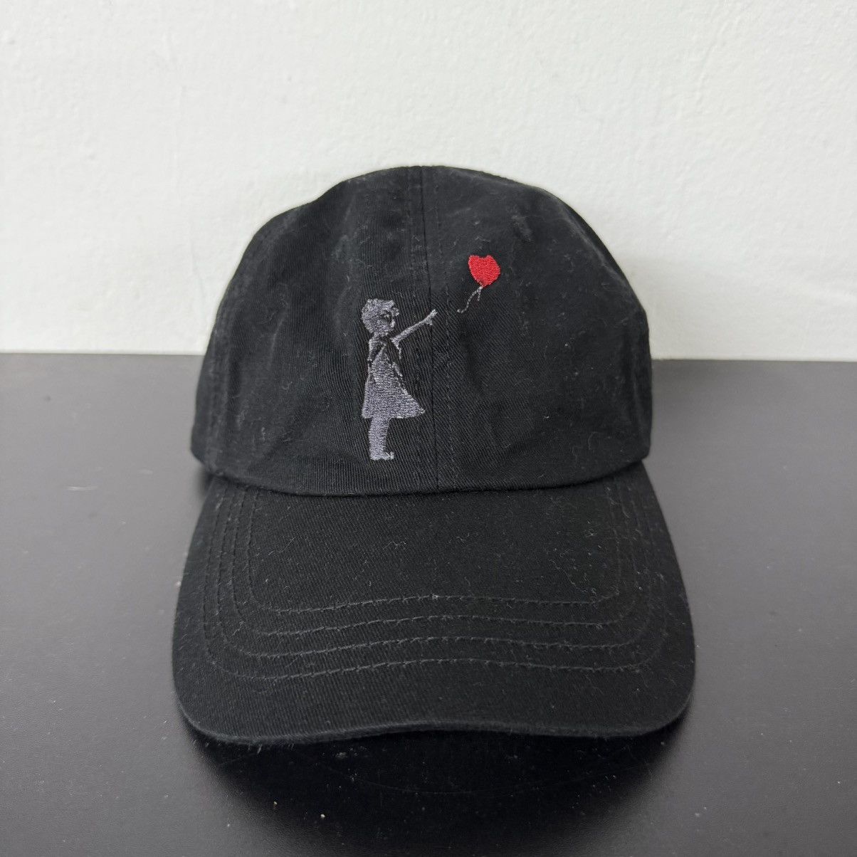 Arts & Science Banksy Girl with Balloon Artwork Street Mural Hat Velcro Size ONE SIZE - 1 Thumbnail