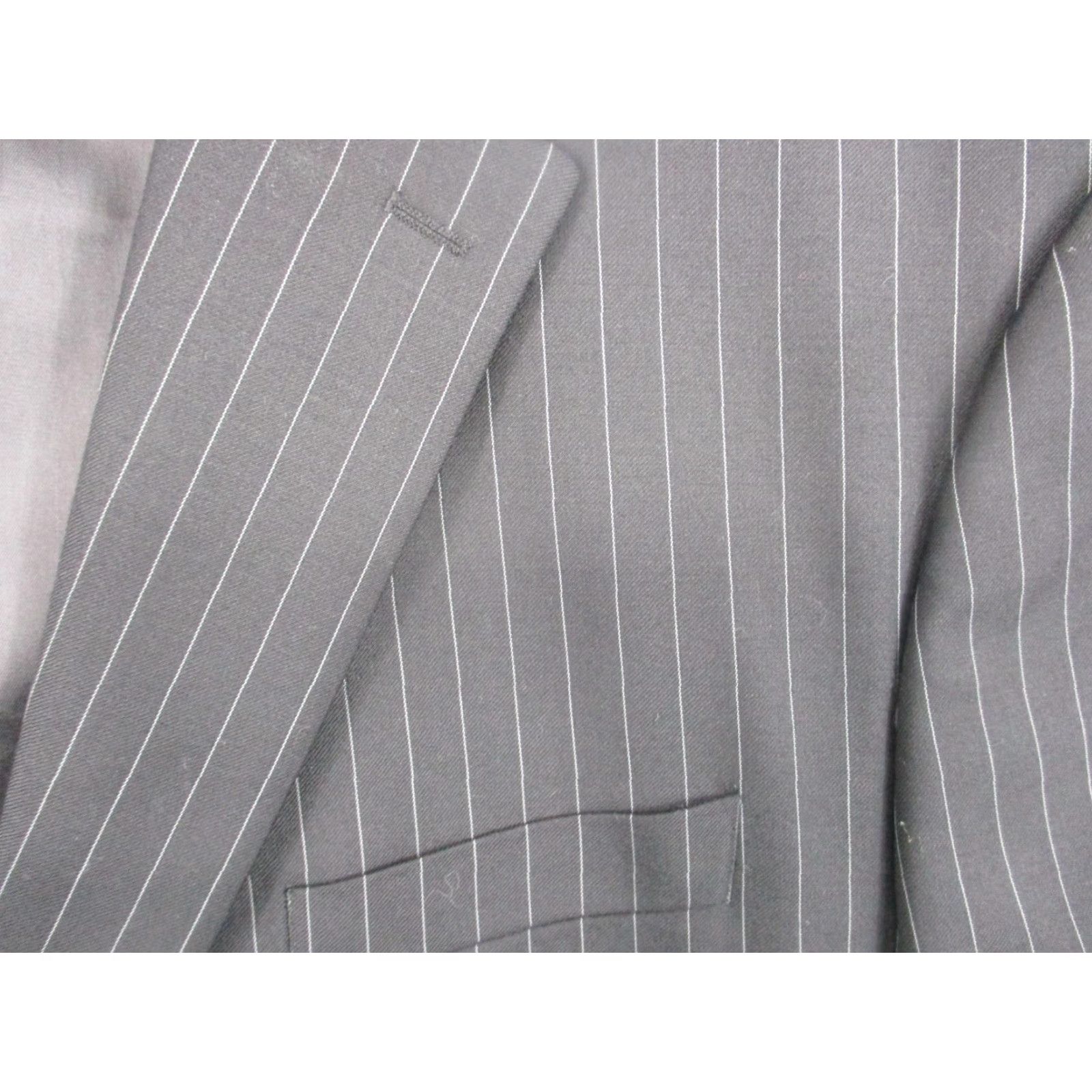 Ralph Lauren Lauren Ralph Lauren Blazer Mens 48R Gray Pinstripe Wool Two-Button Jacket Size 48R - 3 Thumbnail