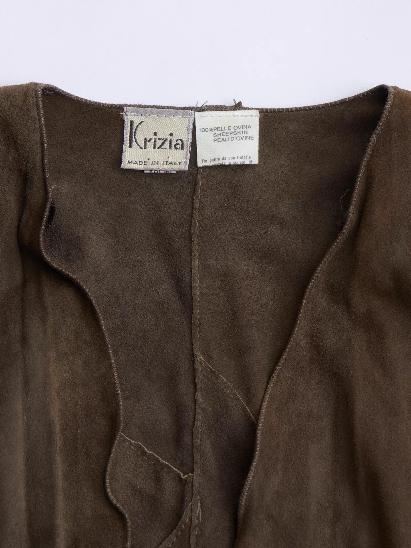 Krizia KRIZIA 80s-90s 3D paneled stitch-pleated sheepskin coat Size XL / US 12-14 / IT 48-50 - 9 Thumbnail