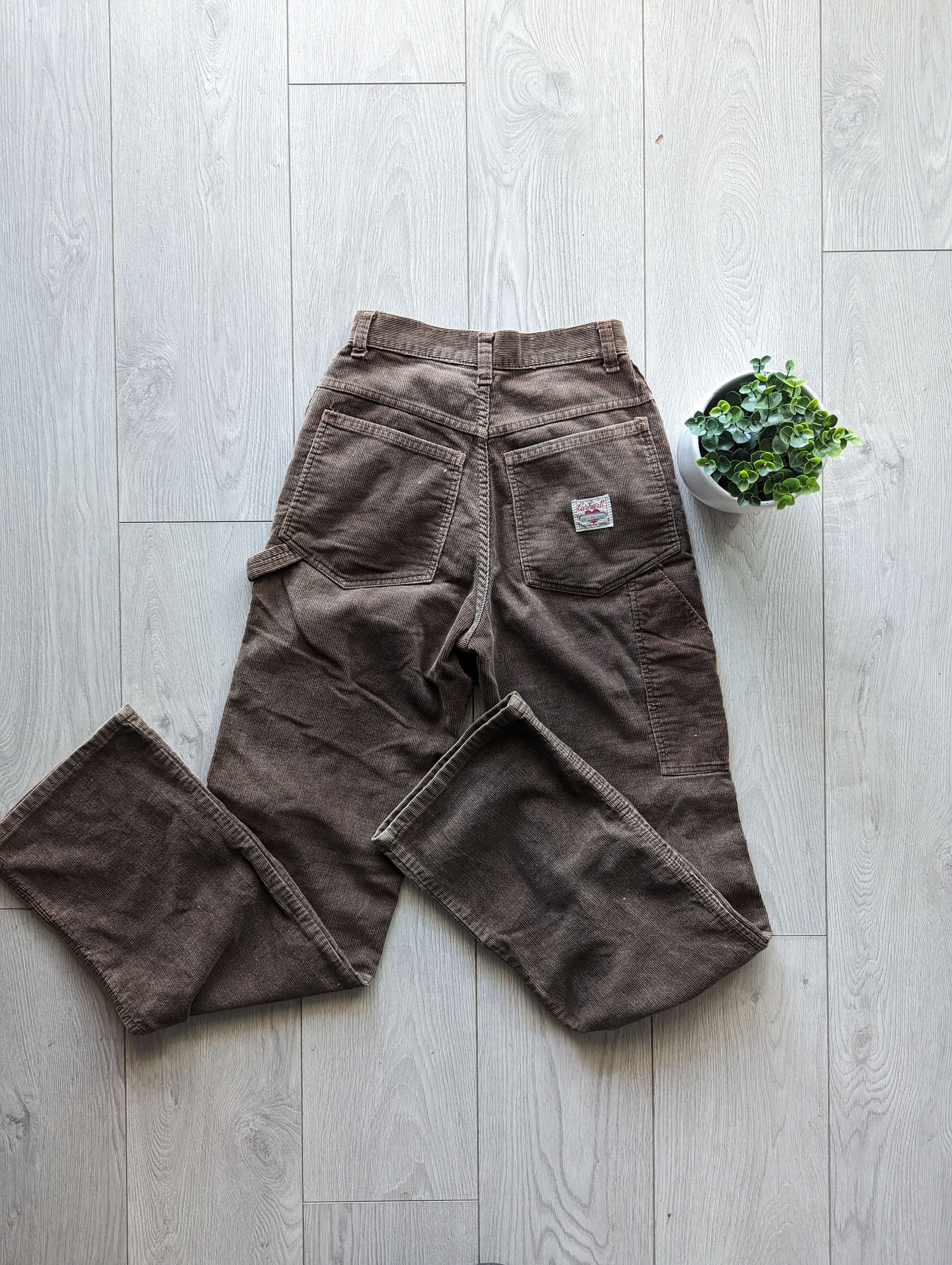 image of Carhartt Brown Corduroy Vintage 60S Carpenter Style Pants, Women's (Size 24)