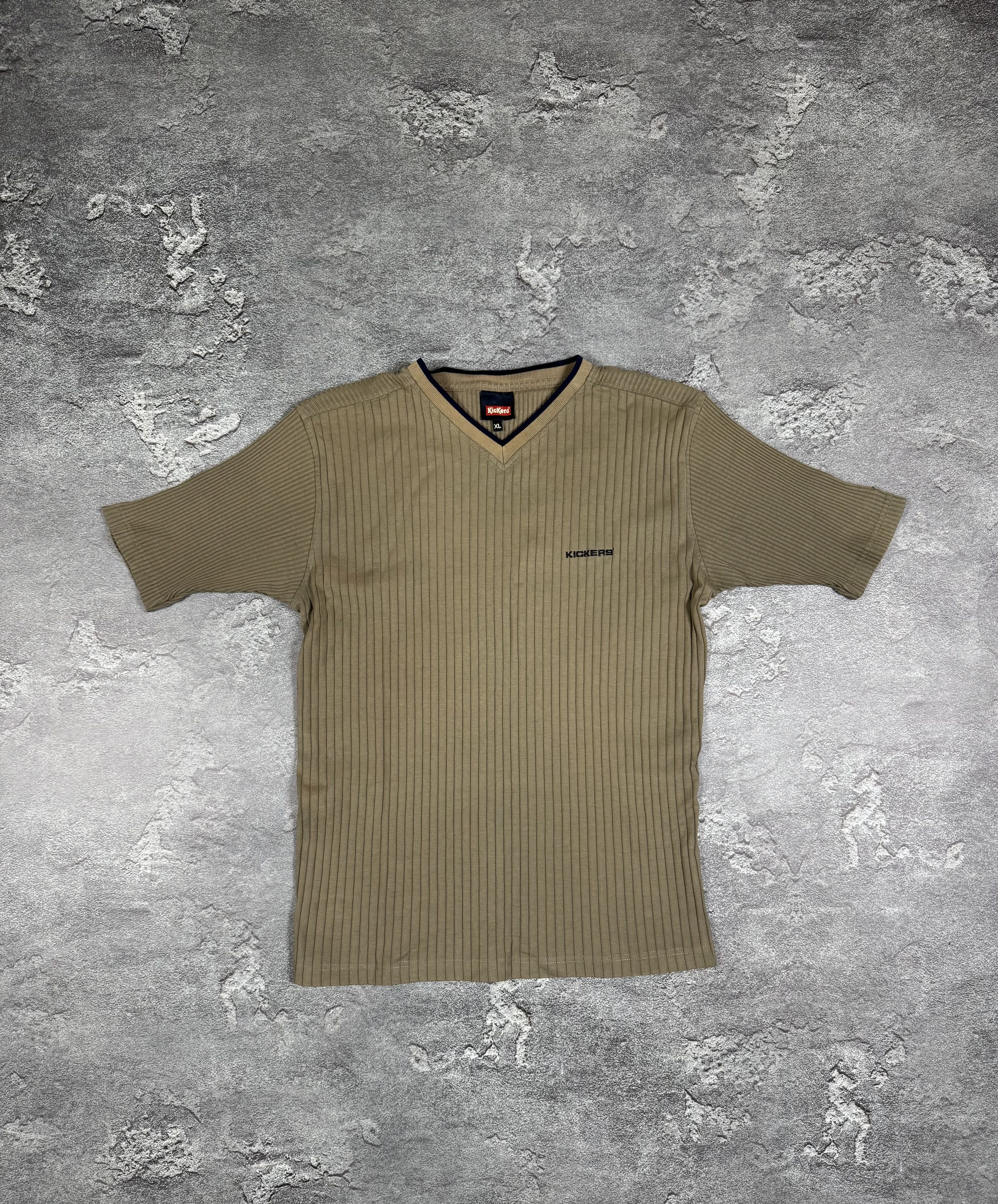 Kickers Kickers Striped Khaki T-Shirt Tee Surfing Size XL Streetwear Size US XL / EU 56 / 4 - 1 Thumbnail