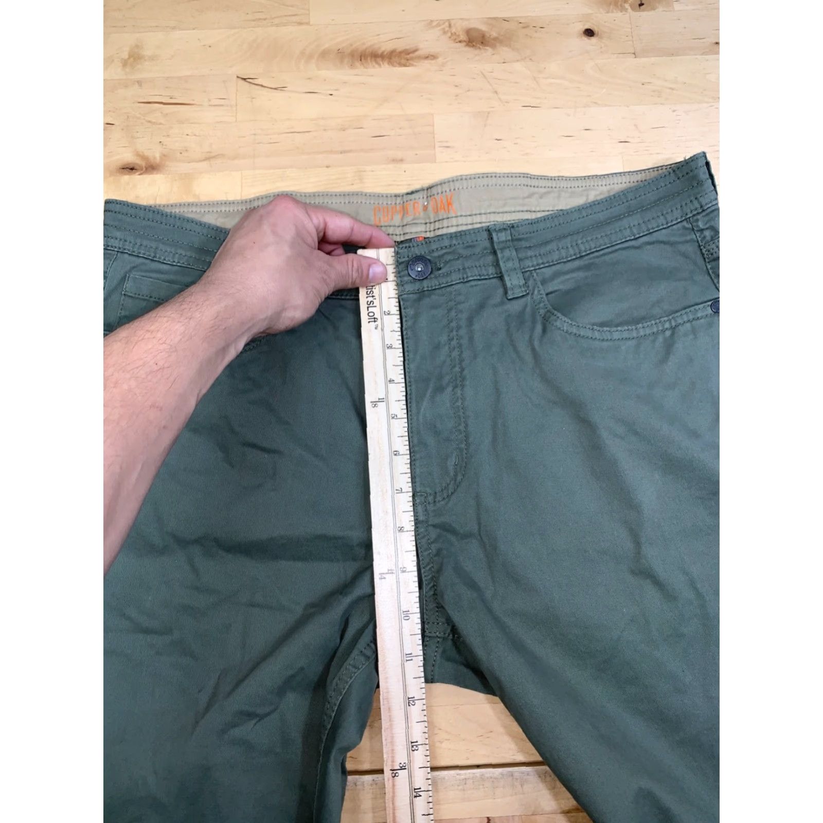 Vintage Cooper & Oak Pants Mens 34x30 Green Straight Casual Outdoor Stretch Chino - 12514 Size US 34 / EU 50 - 7 Thumbnail